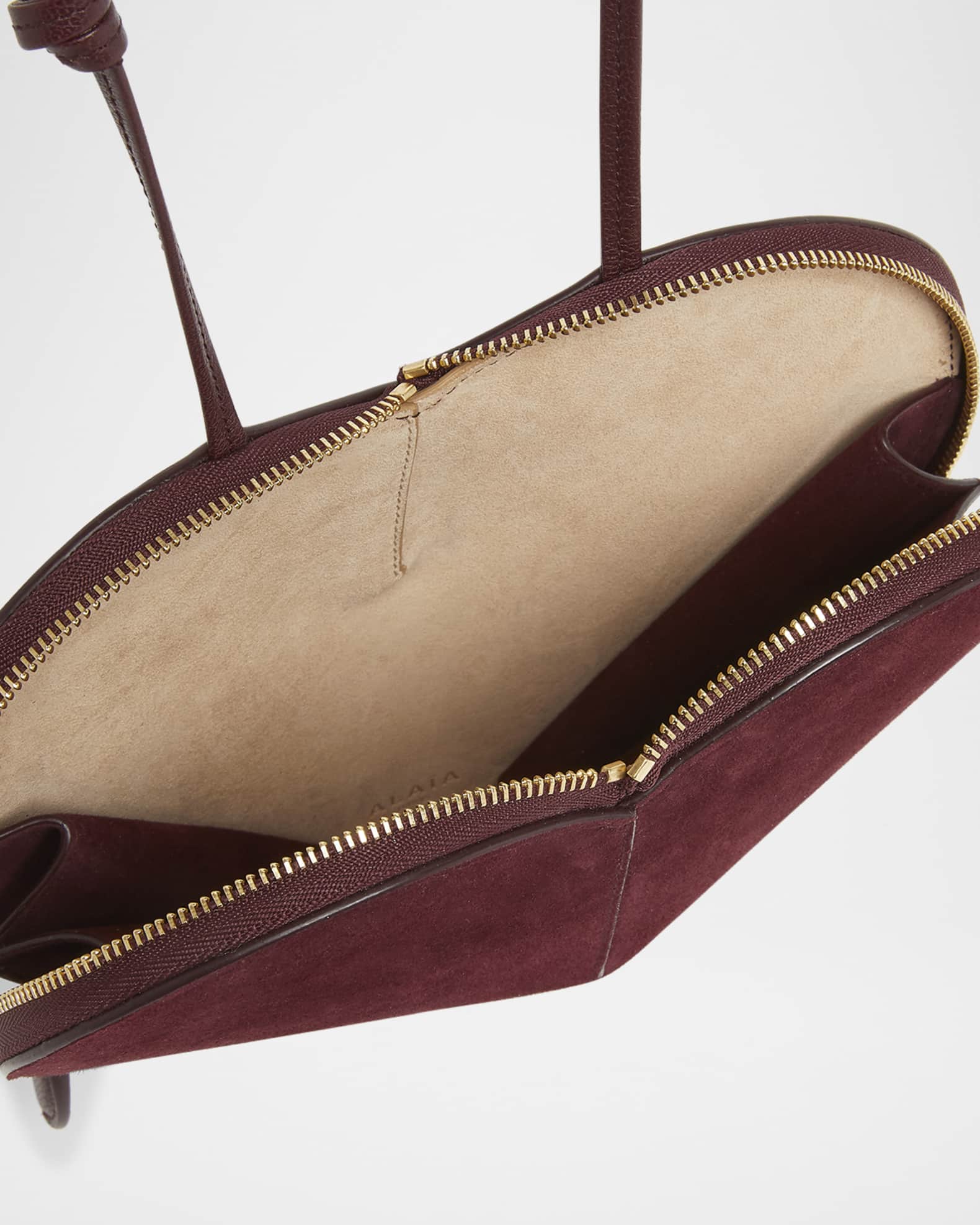 ALAIA Le Coeur Crossbody Bag in Suede | Neiman Marcus