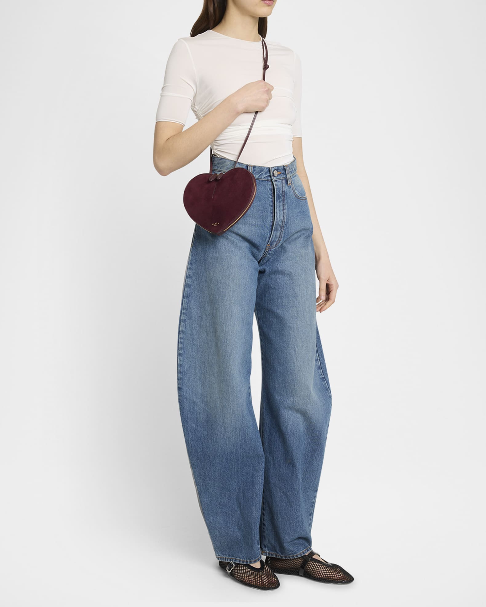 ショルダーバッグ・ポシェット ALAIA LE COEUR NET CROSSBODY BAG ALAÏA Le Coeur leather shoulder bag | NET-A-PORTER