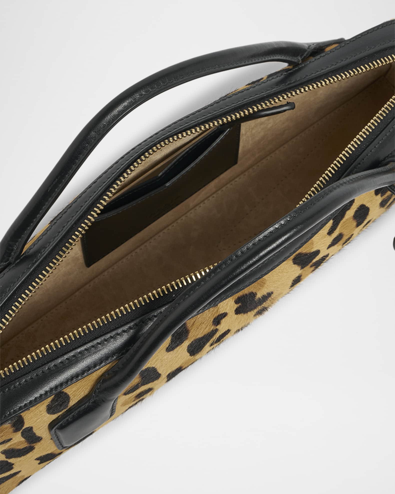 ALAIA Le Teckel Clutch Bag in Leopard Calf Hair | Neiman Marcus