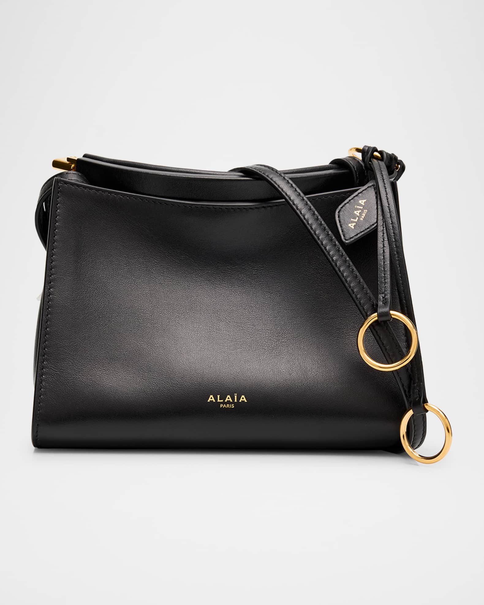 ALAIA Le Click Small Square Shoulder Bag in Glossy Leather