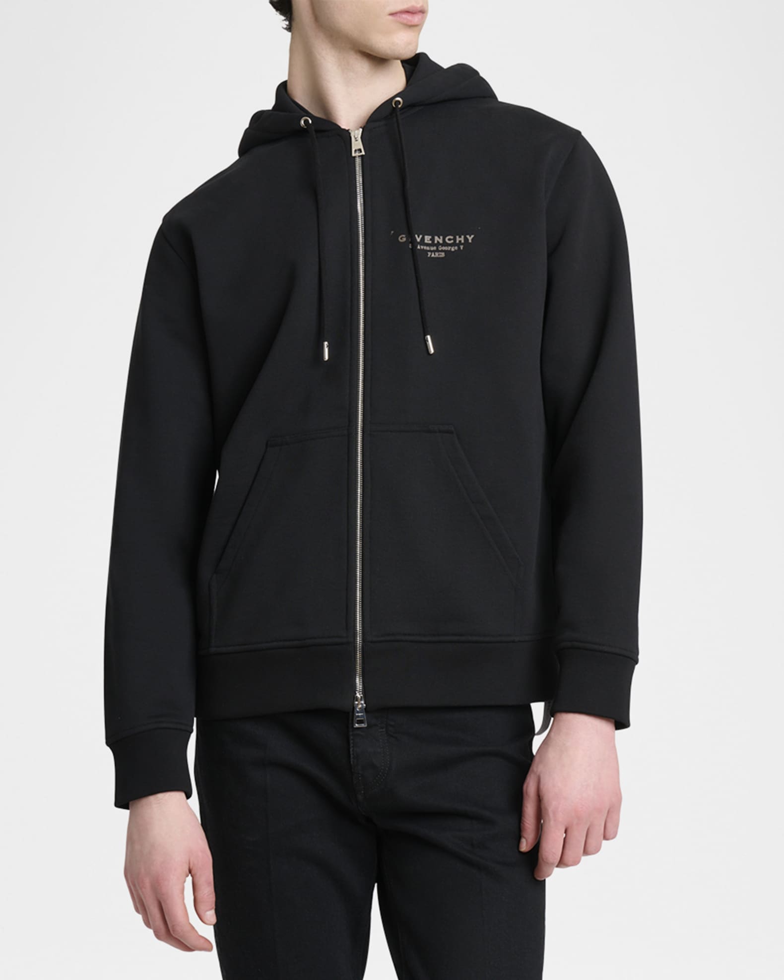Givenchy Men's Givenchy Stamp Zip Hoodie | Neiman Marcus