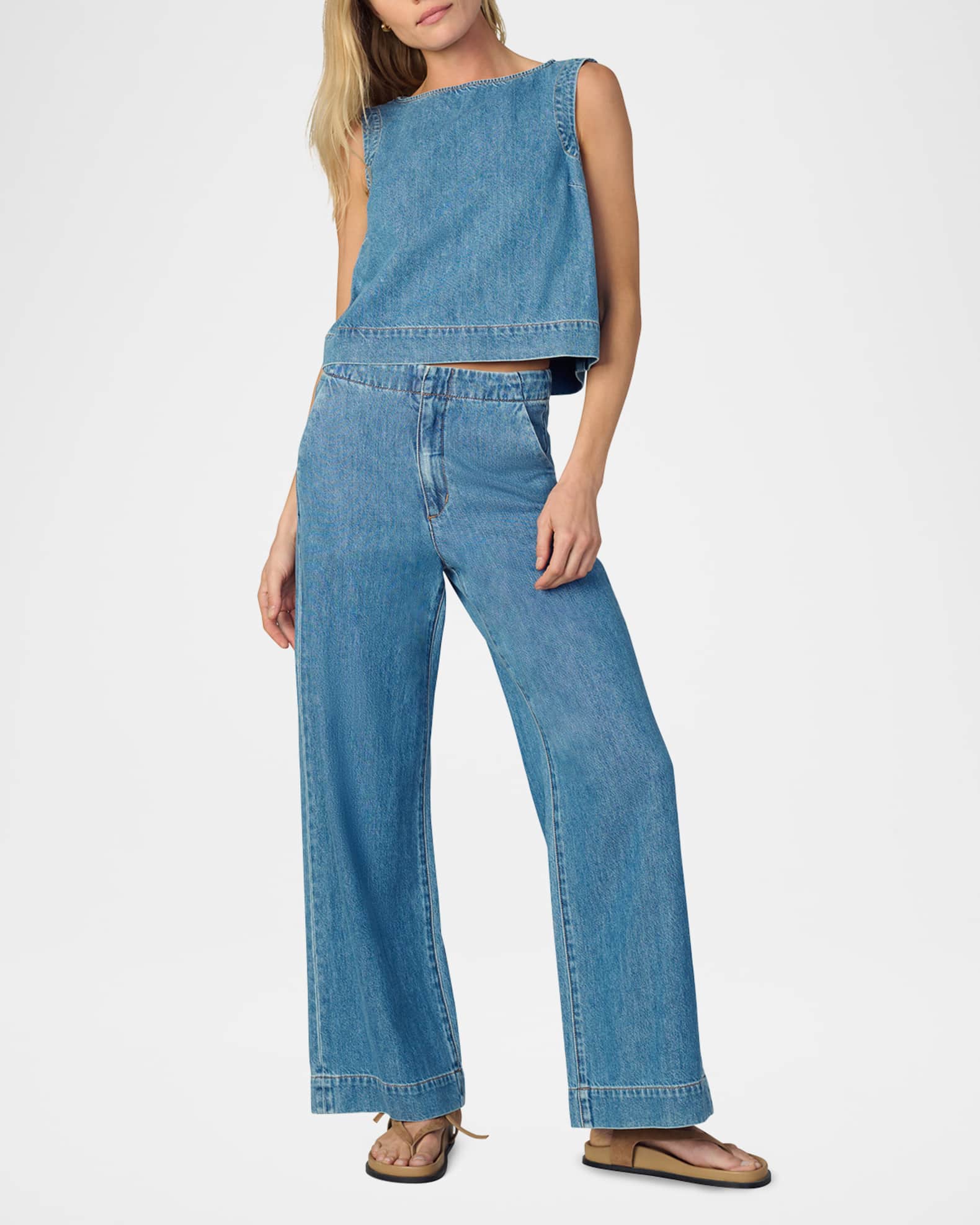 The Boatneck Denim Shell Top  1