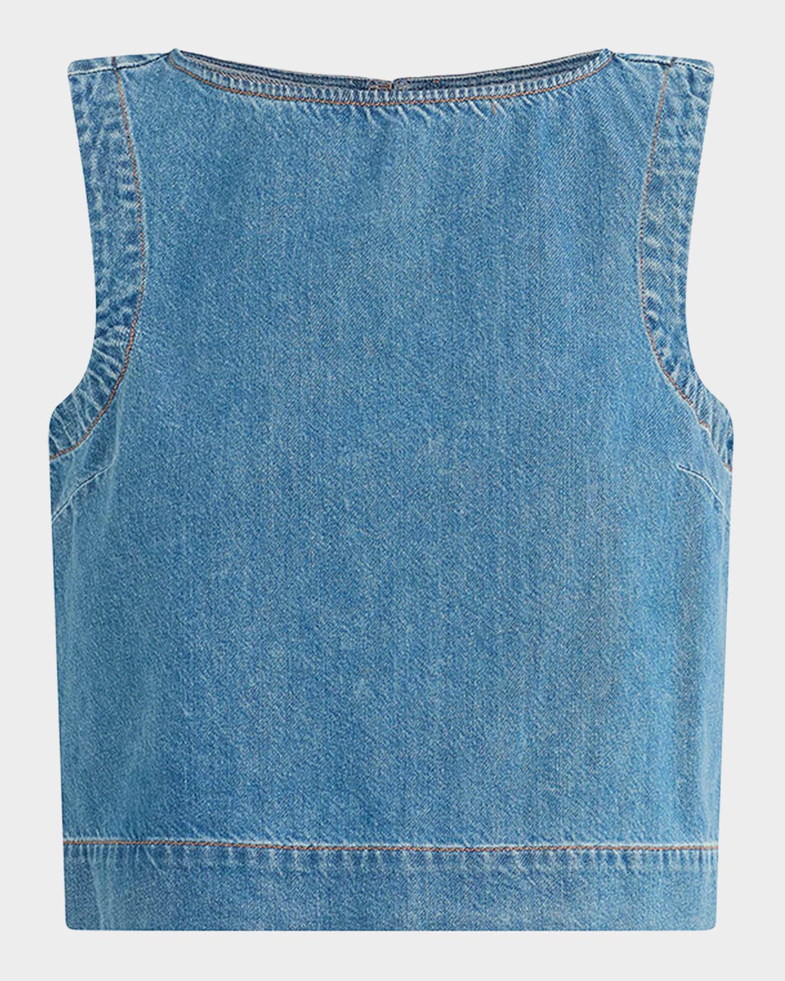 The Boatneck Denim Shell Top  0
