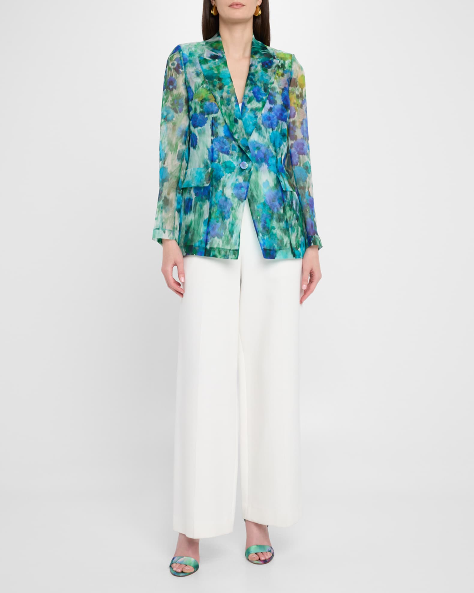 Ungaro Aimee Sheer Floral-Print Jacket | Neiman Marcus