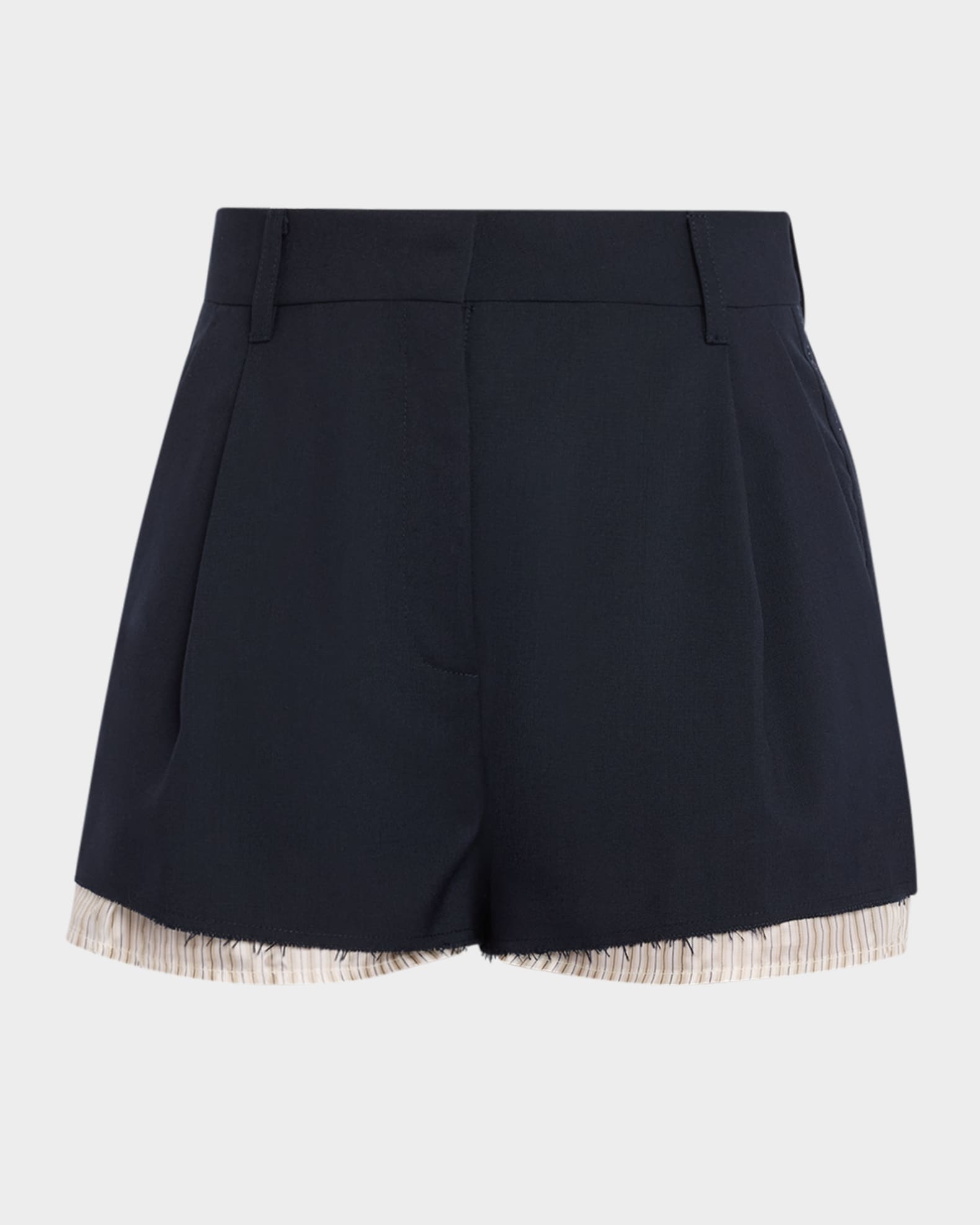 Marni Peek-A-Boo Lining Pleated Shorts | Neiman Marcus