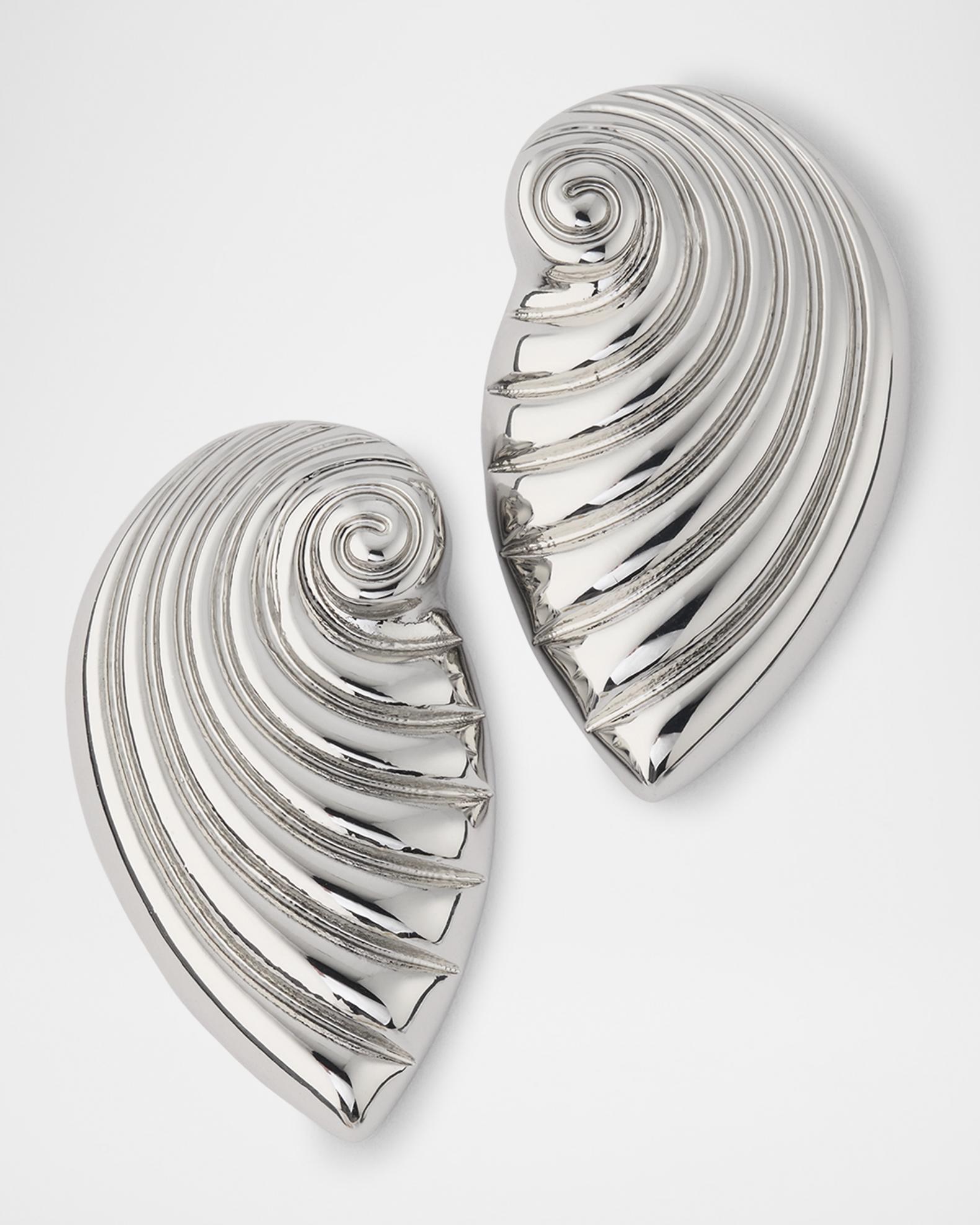 Kenneth Jay Lane Ribbed Seashell Post Earrings | Neiman Marcus