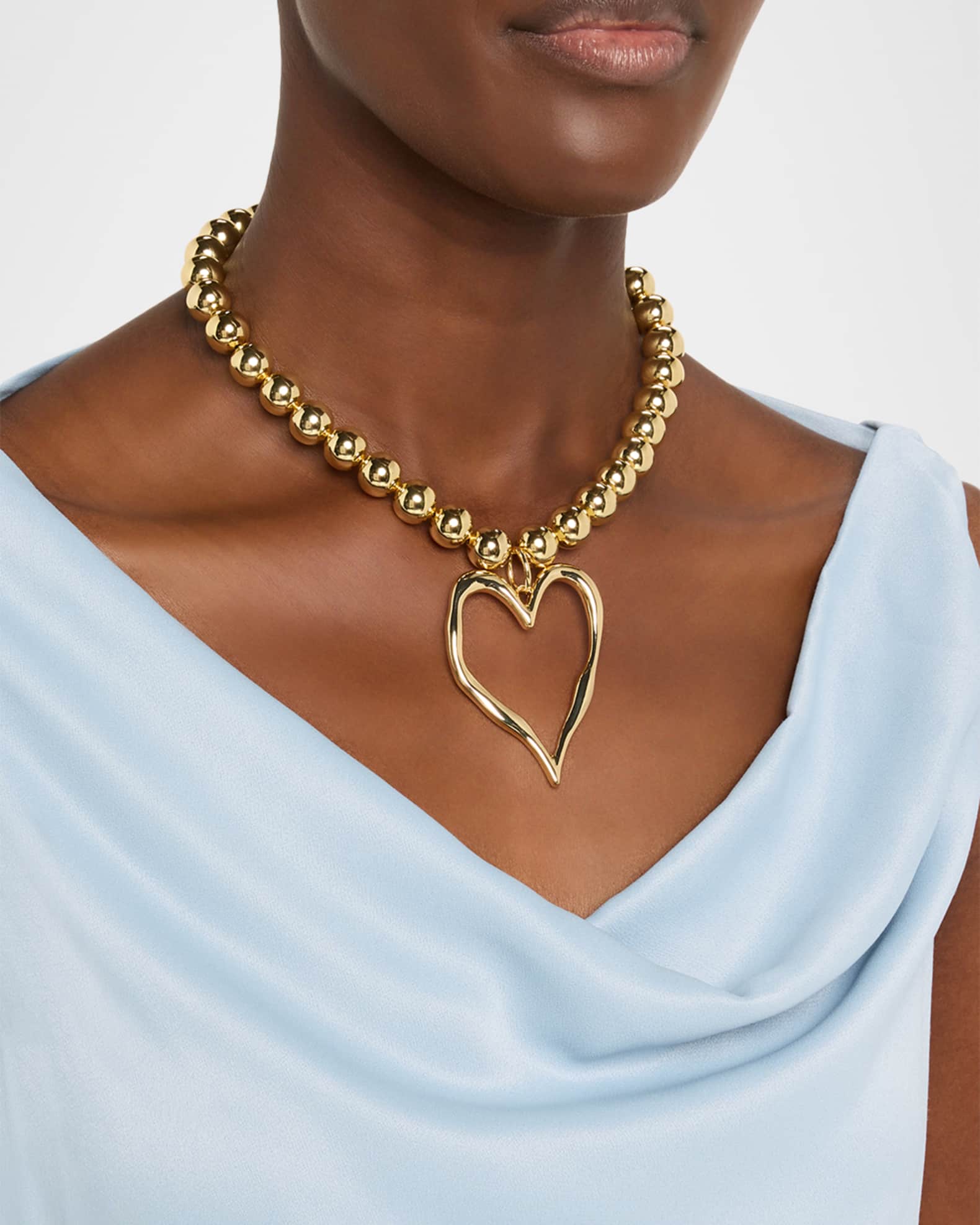 Heart Ball Beaded Pendant Necklace 1