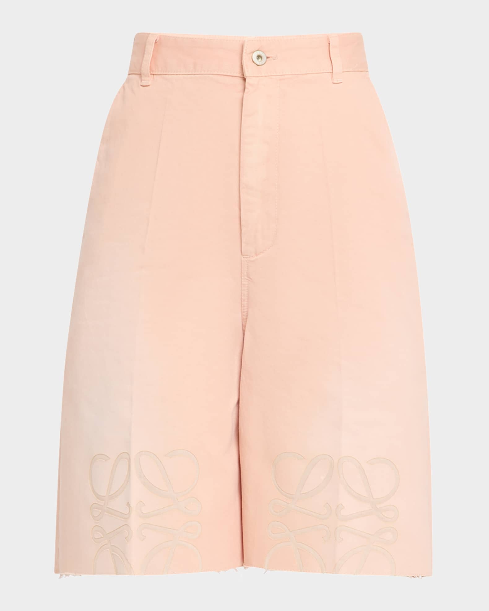 Anagram Knee Raw-Hem Bermuda Shorts 0