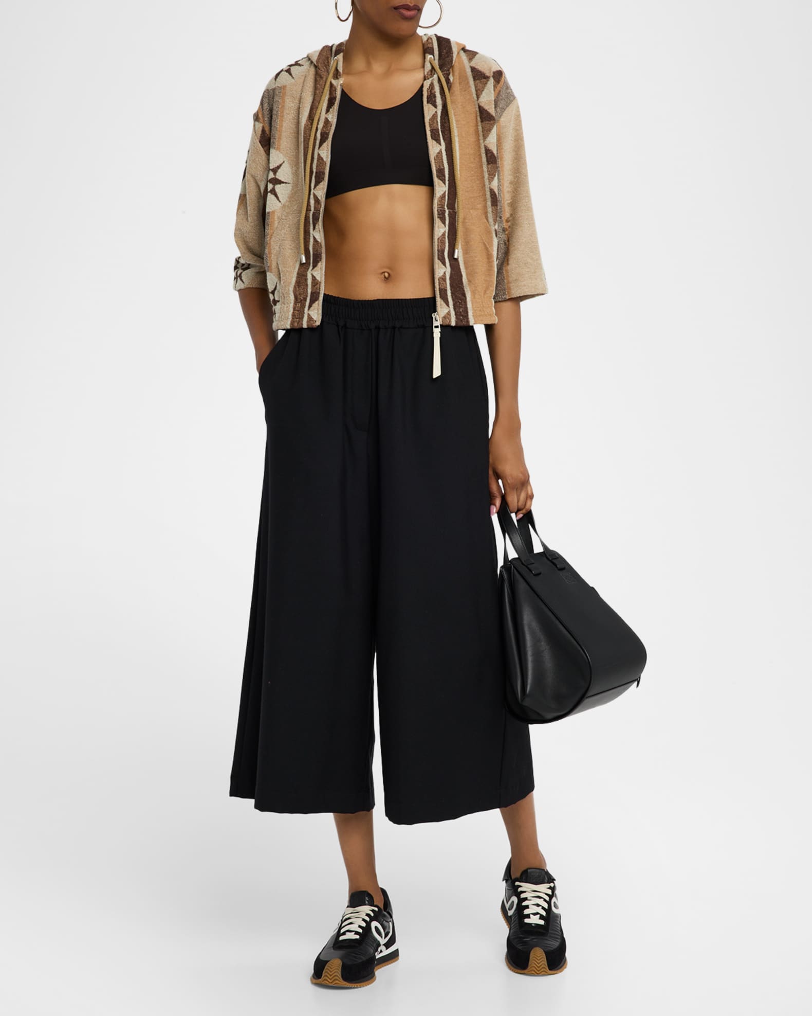 Short-Sleeve Crop Towelling Hoodie 1