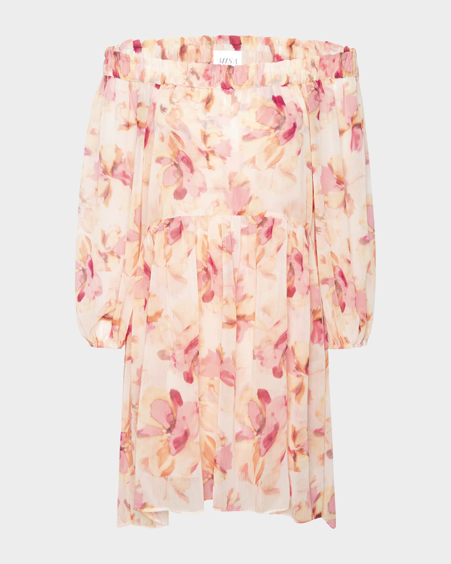Millie Watercolor Floral Chiffon Dress 0