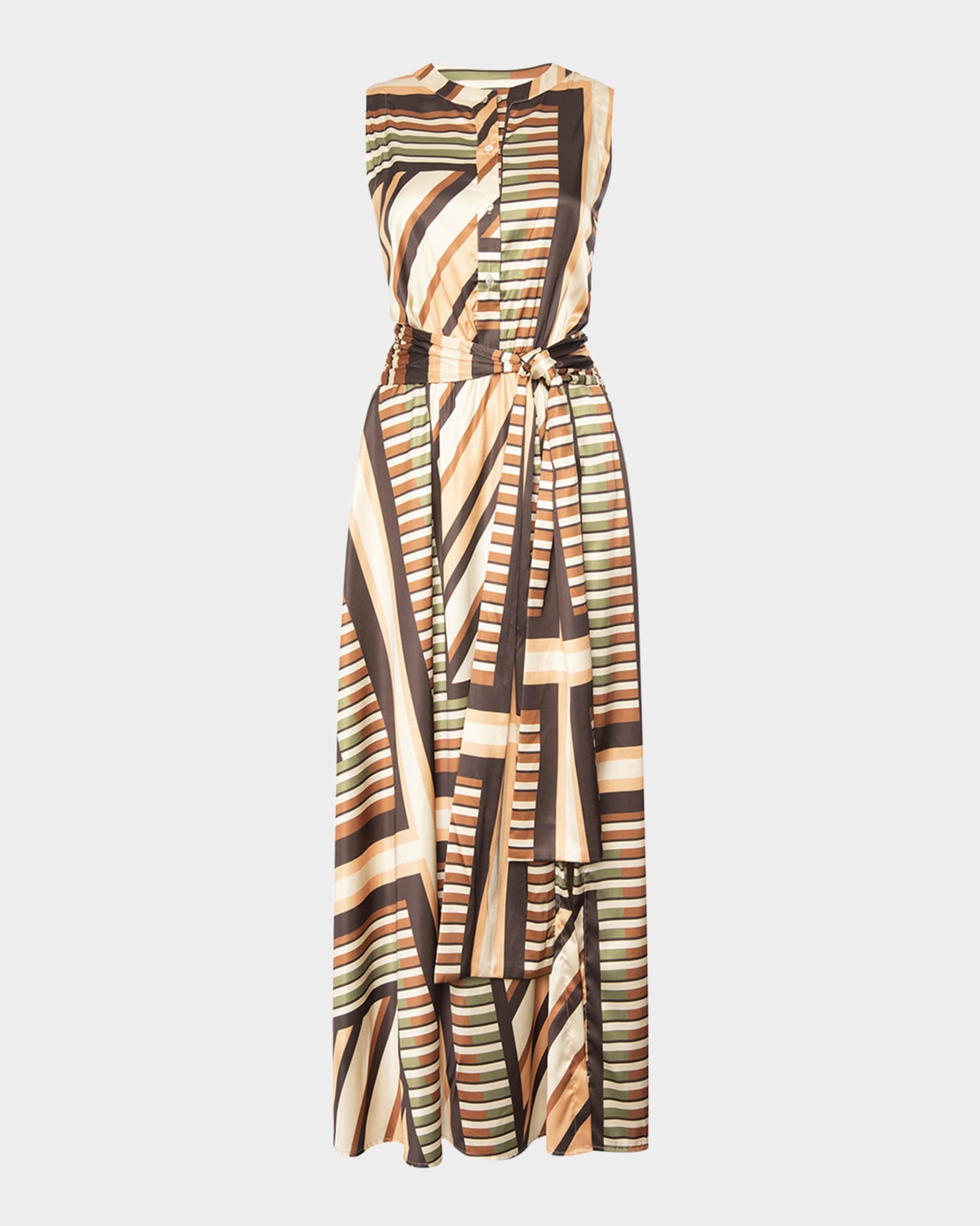 orange and white dress for women Yanika Maxi Dress - Orange/White Stripe