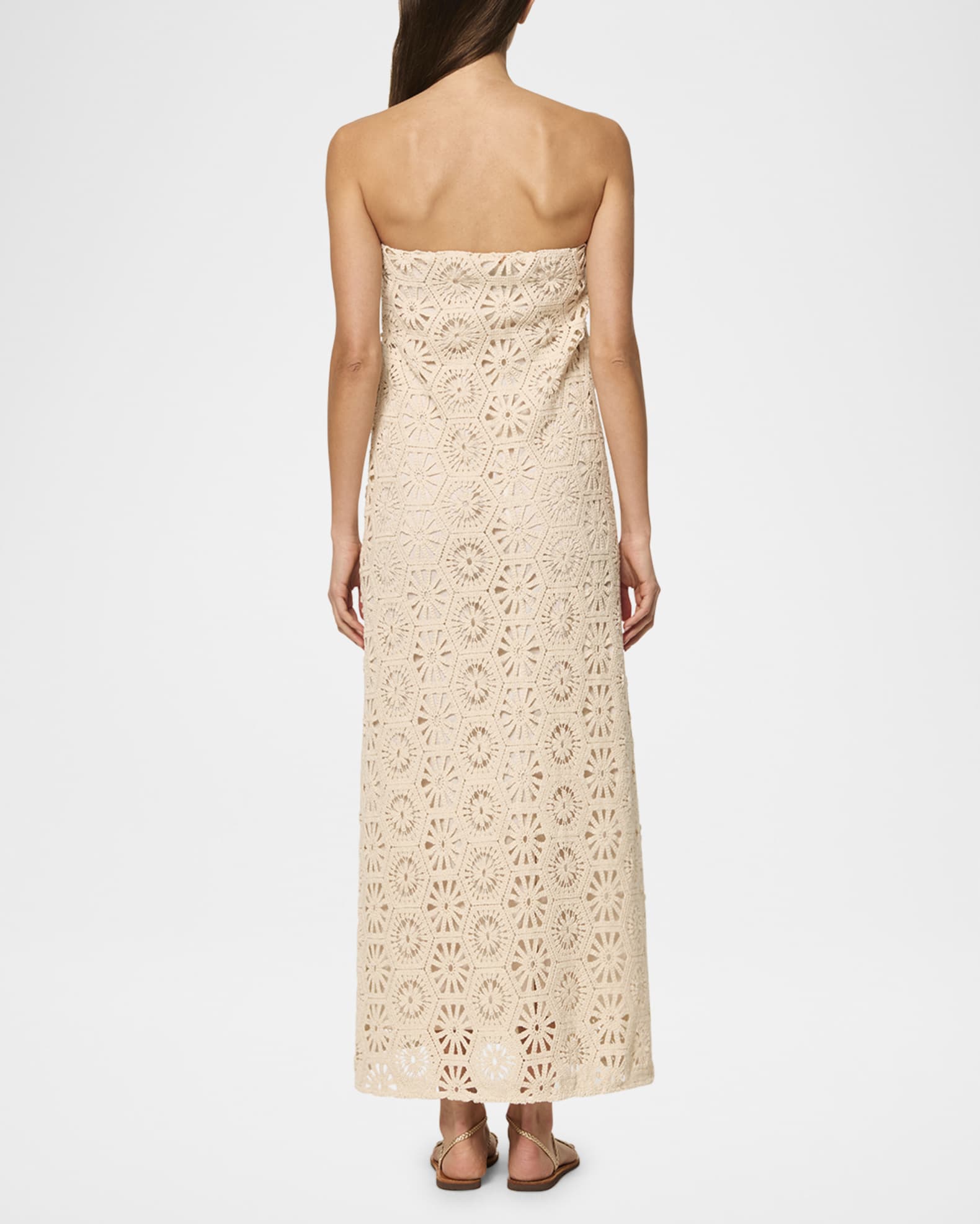 MISA Los Angeles Lucine Floral Crochet Maxi Dress | Neiman Marcus