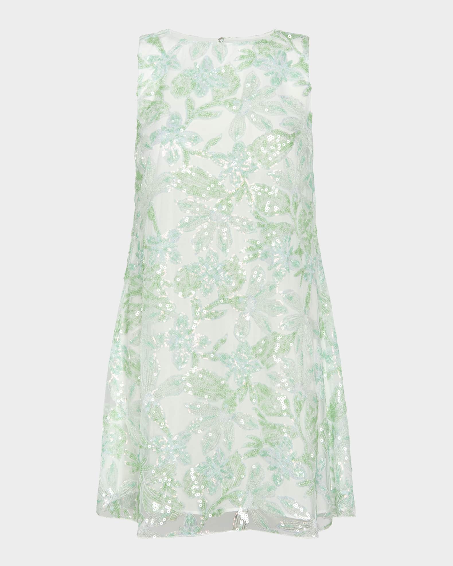Jonah Sequined Floral Mini Dress 0