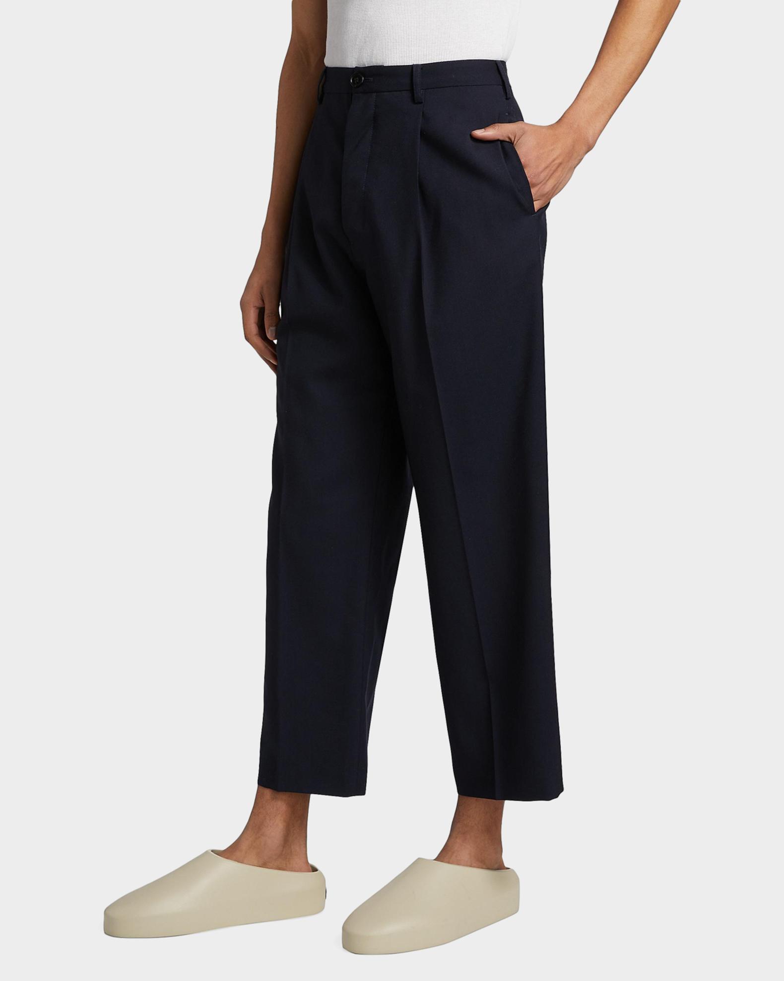 Marni Men's Tropical Wool Cropped Pleated Pants | Neiman Marcus