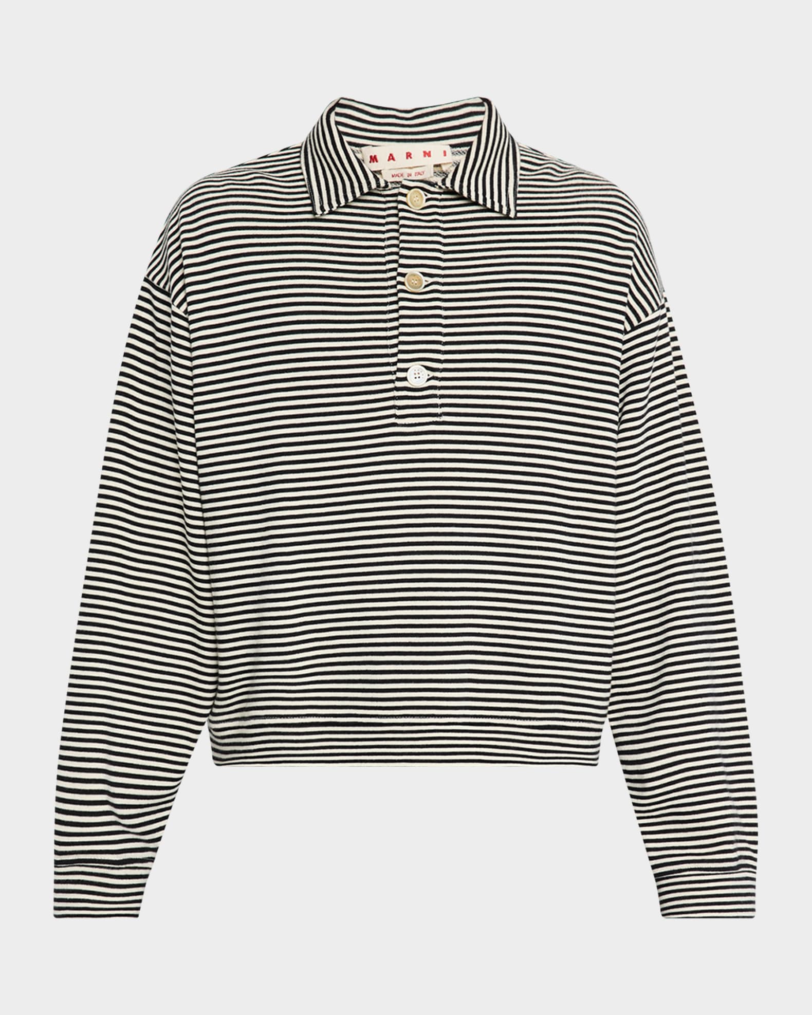 Men's Sailor Stripe Cotton Polo Sweatshirt 0