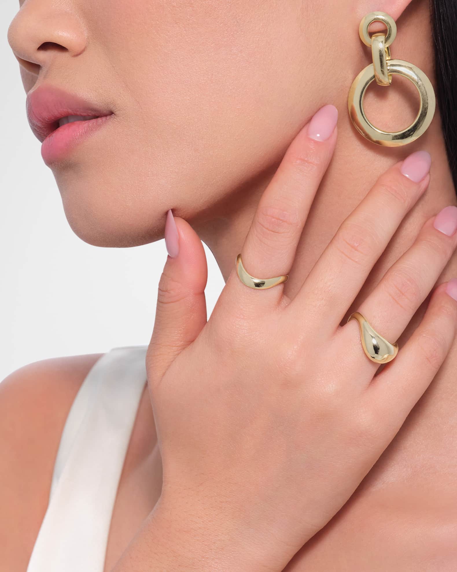 Wavey Curved Bubble Ring in 14K Gold 1