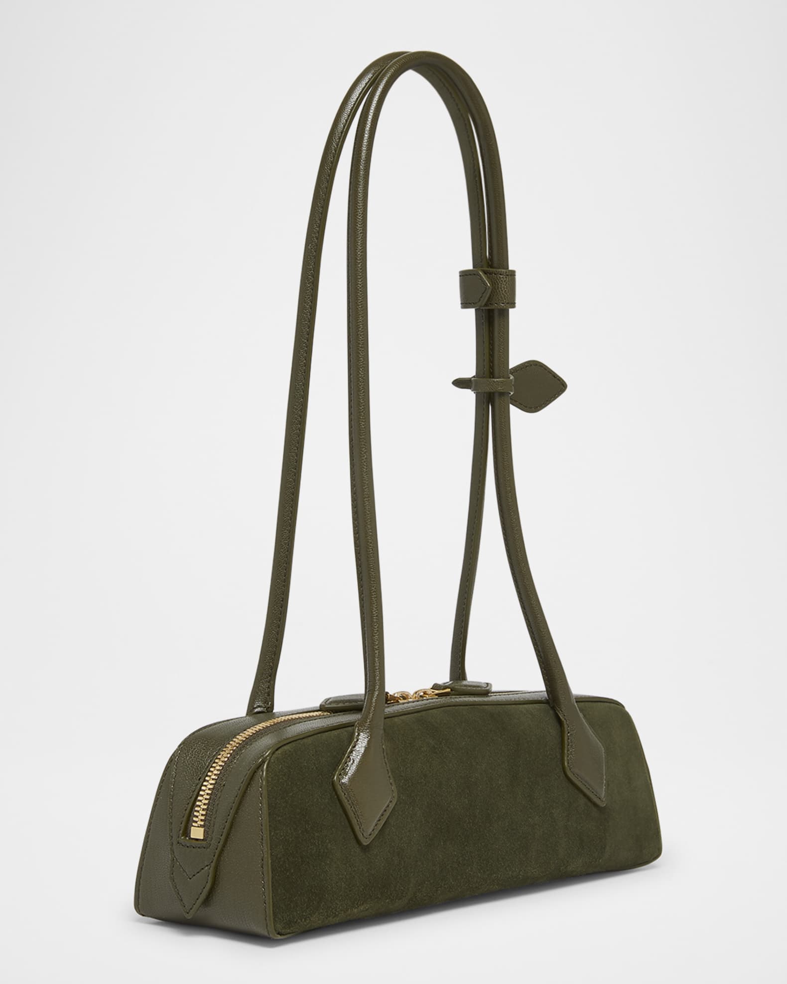 ALAIA Le Teckel Small Shoulder Bag in Suede and Leather