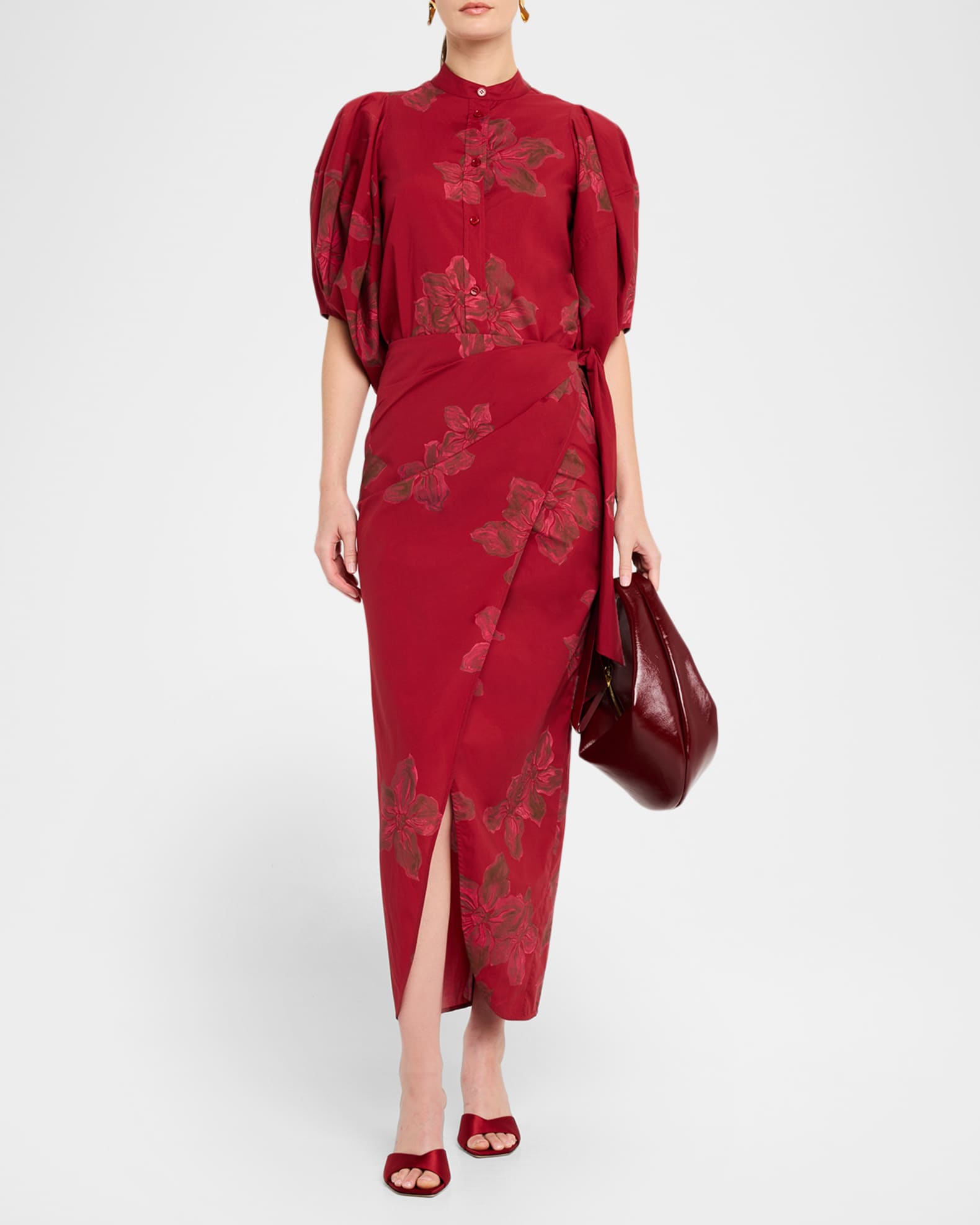 Ewa Floral-Print Maxi Wrap Skirt 1