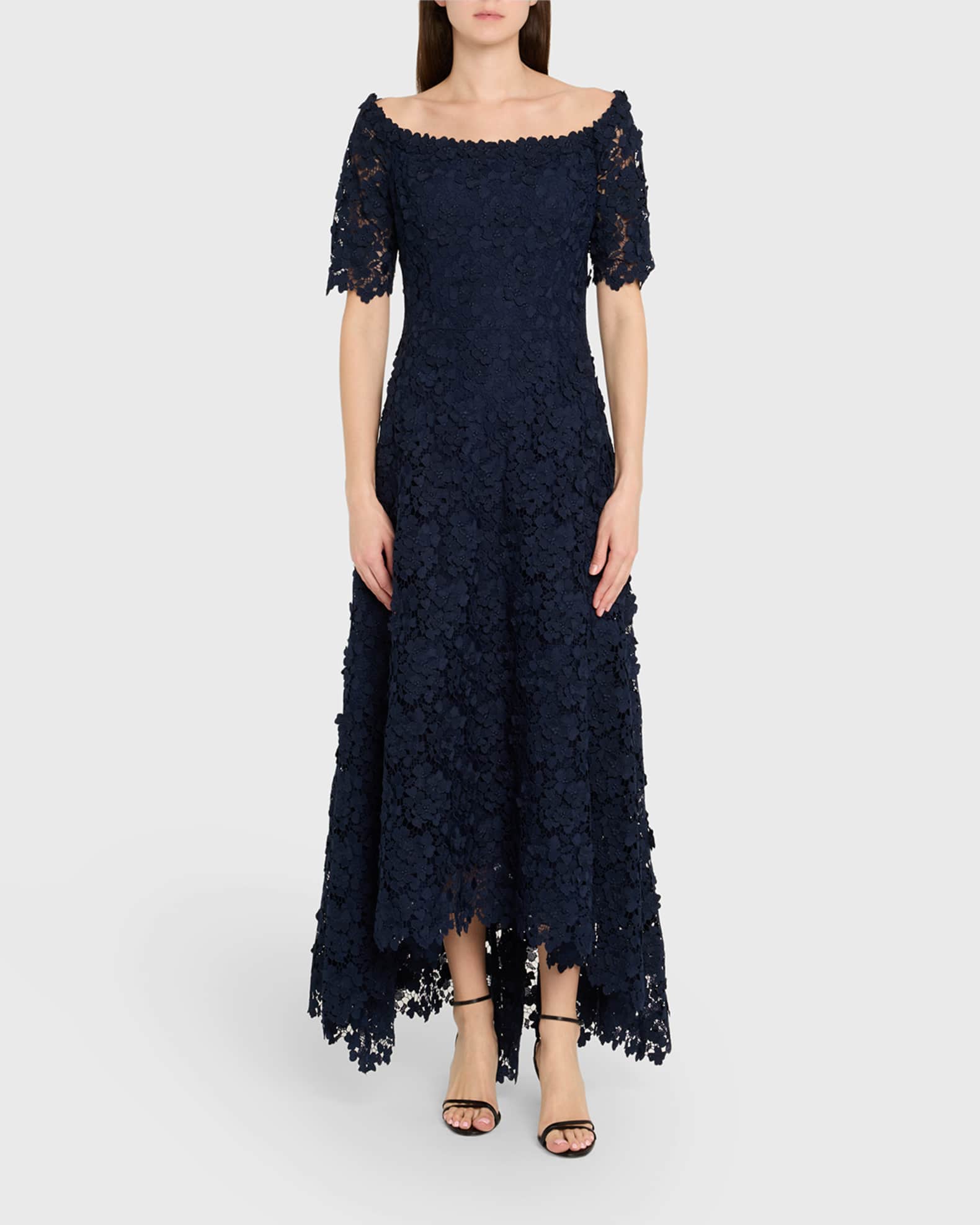 High-Low Floral Lace Maxi Dress 1