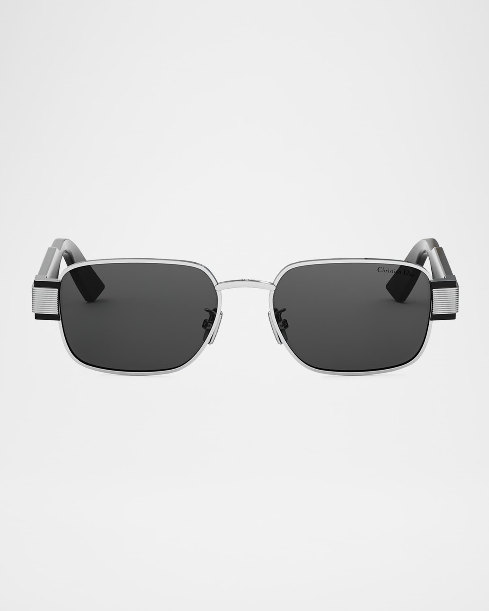 Men's Christian Dior Label Rectangle Metal Sunglasses 0