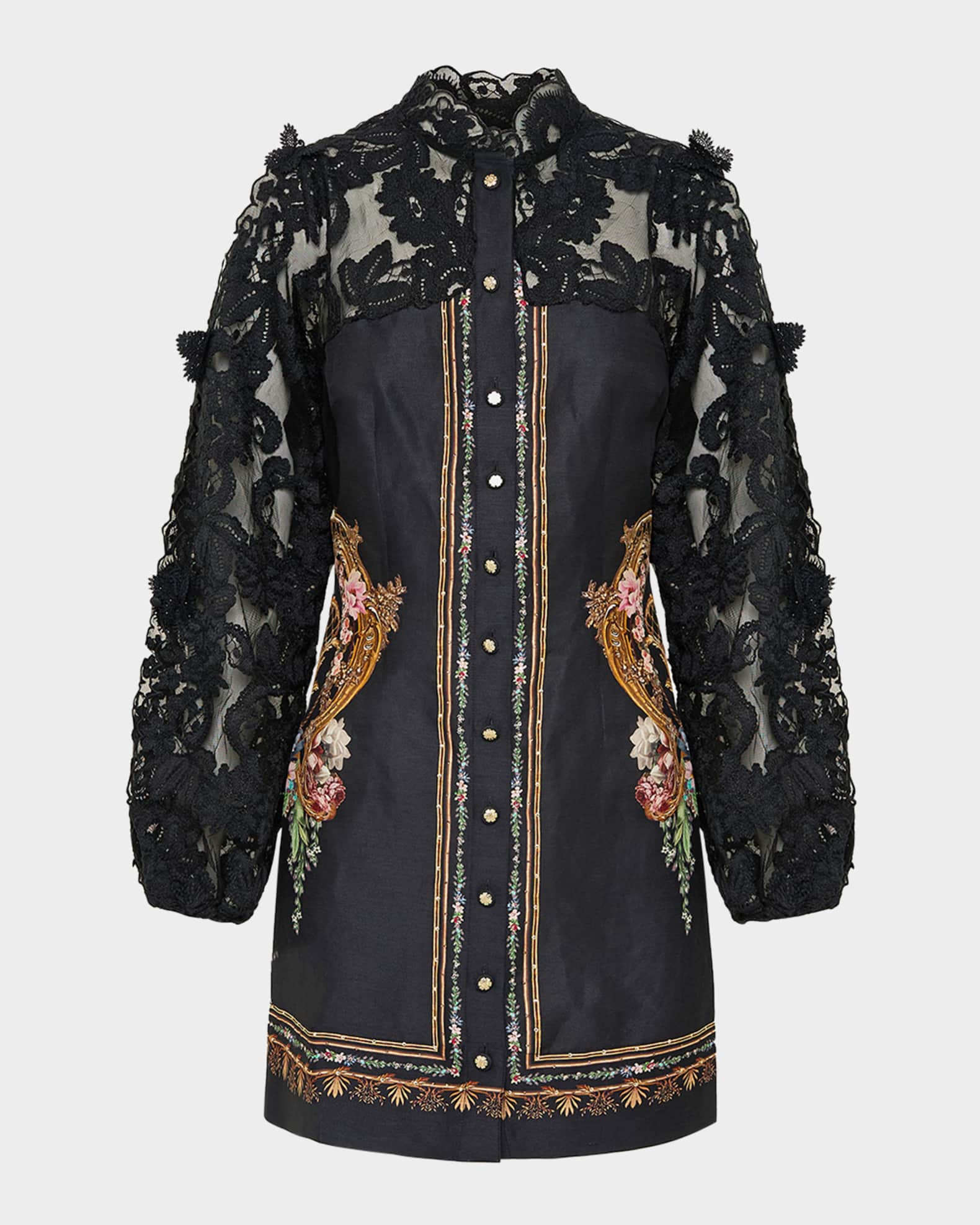 Noble Endeavours Lace Sleeve Mini Dress 0