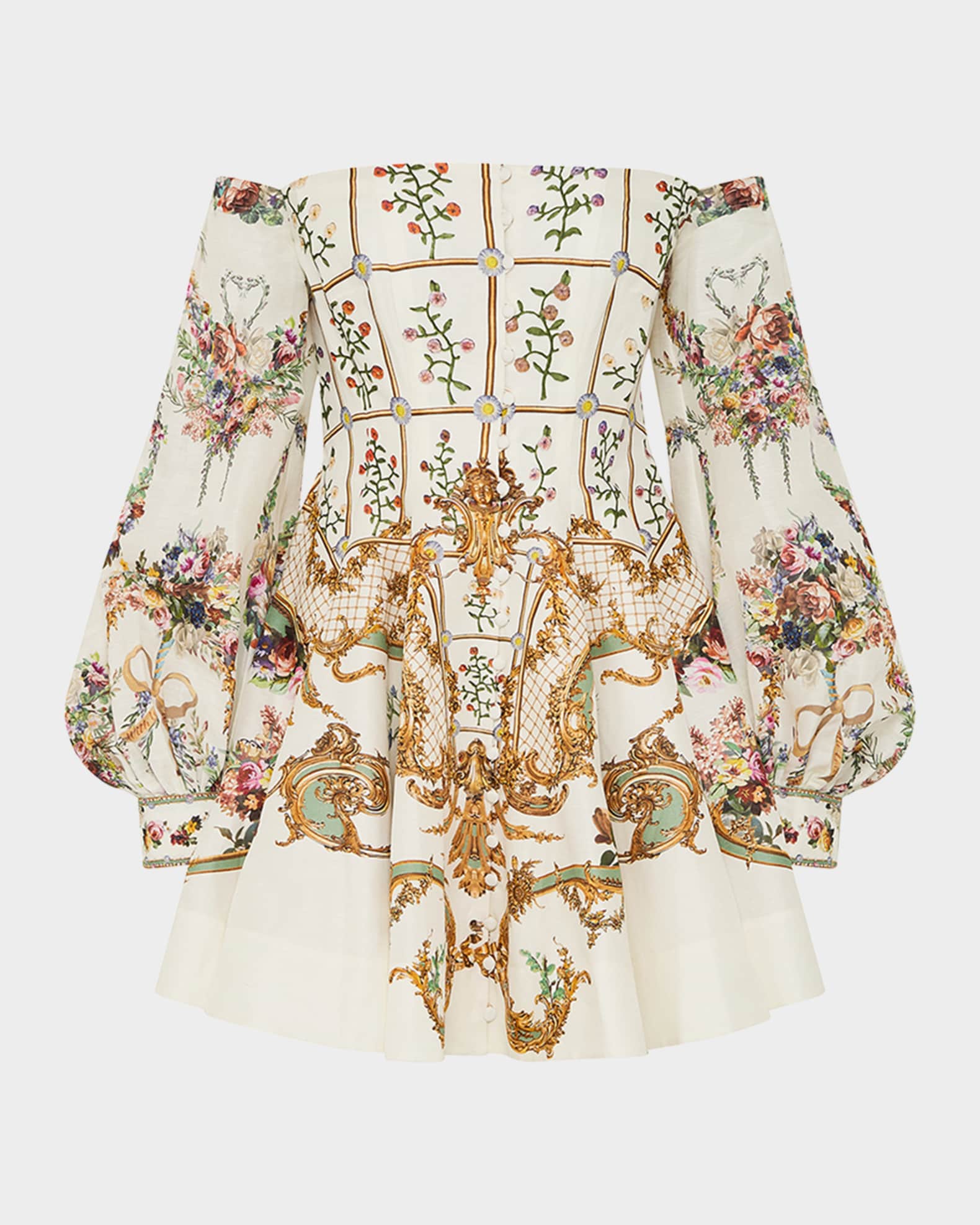 Dressing Room Drama Seamed Off-Shoulder Dress 0