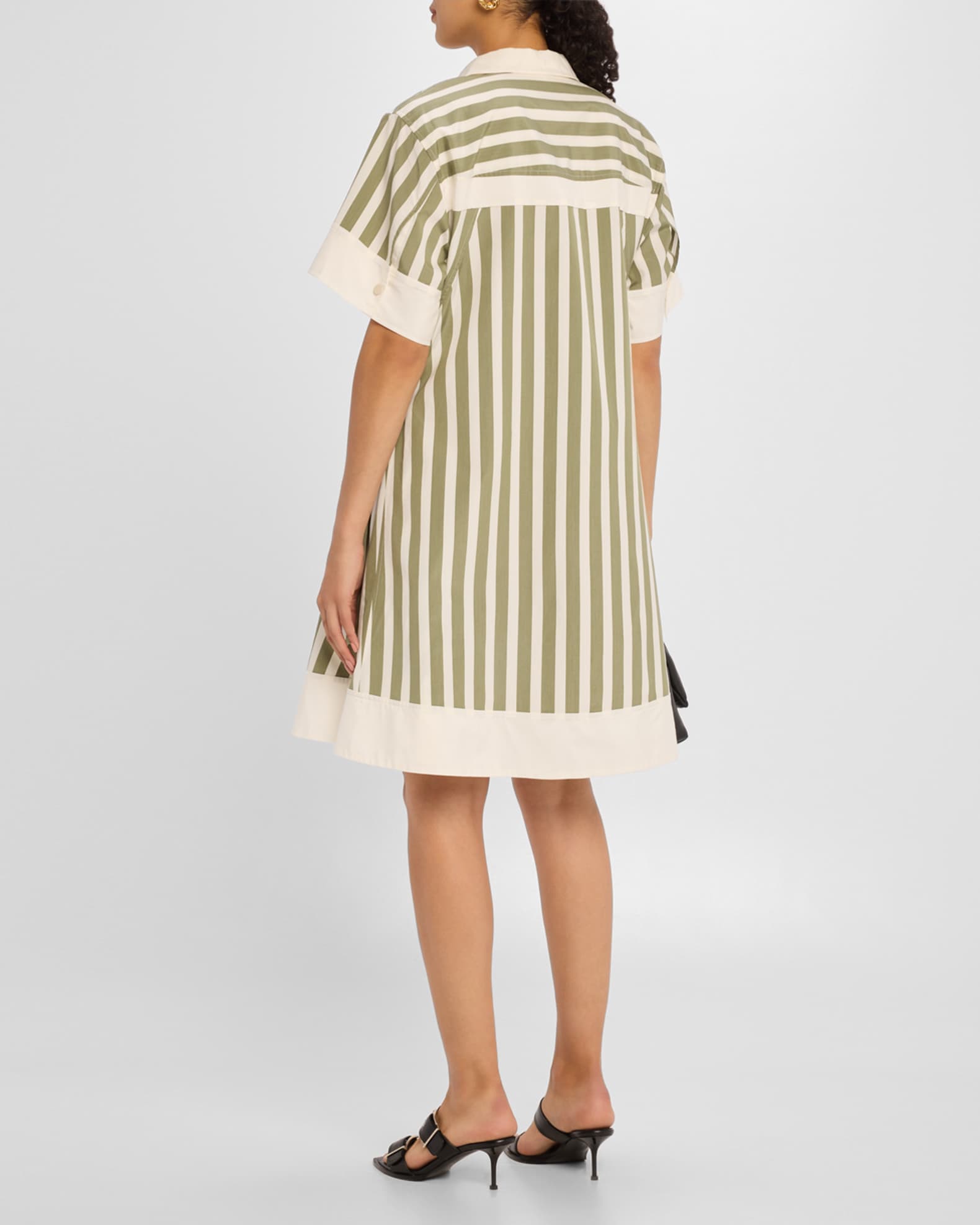 3.1 Phillip Lim Stripe Short-Sleeve Shirt Dress | Neiman Marcus