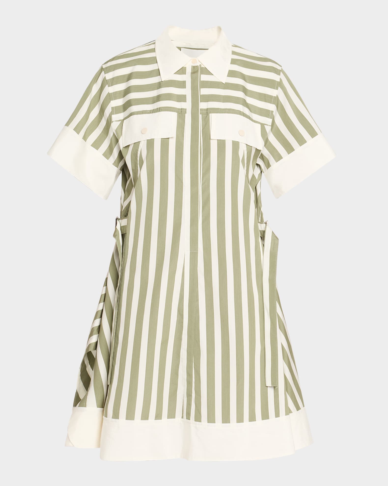 3.1 Phillip Lim Stripe Short-Sleeve Shirt Dress | Neiman Marcus