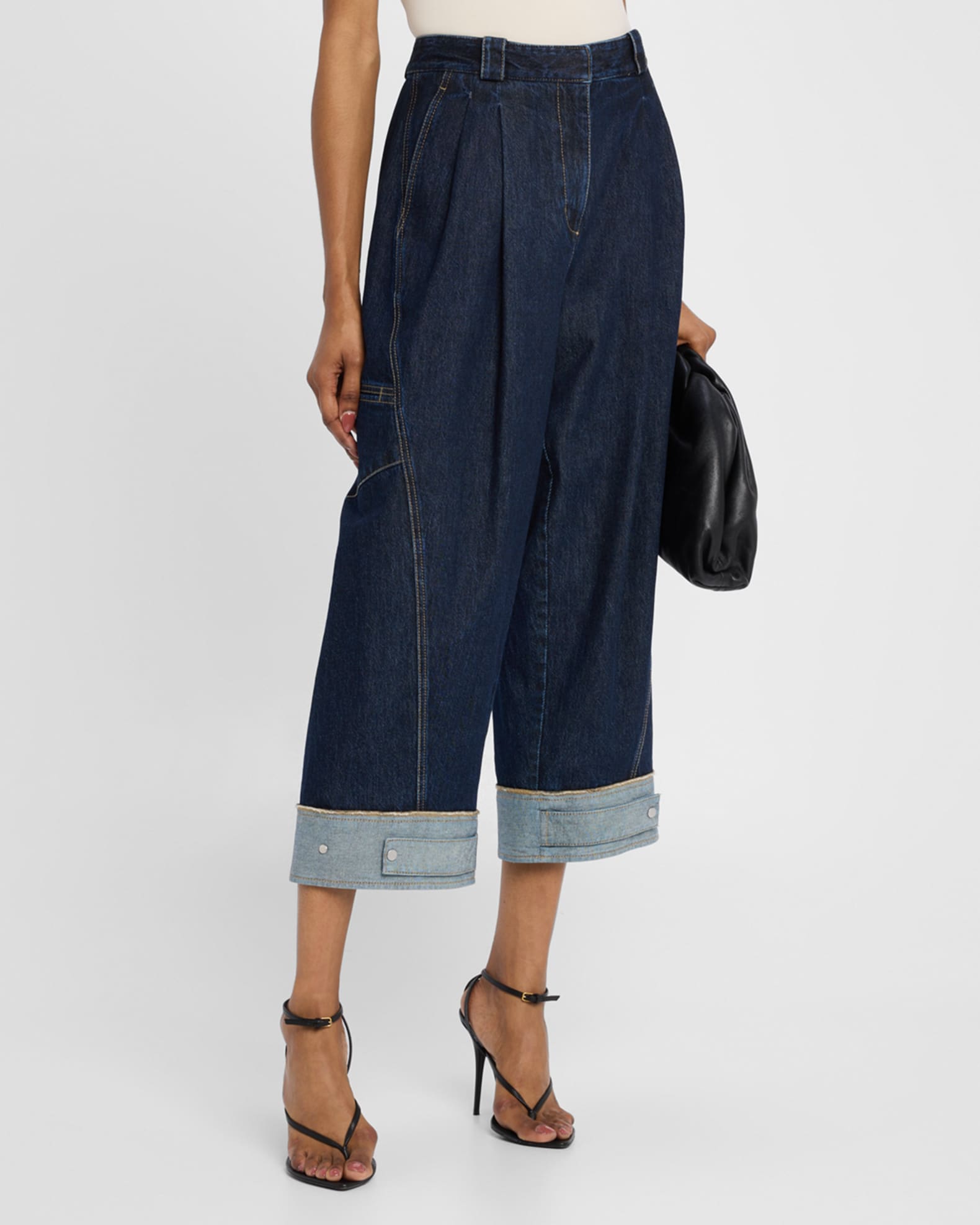 3.1 Phillip Lim】カーブドワイドレッグクロップドジーンズ