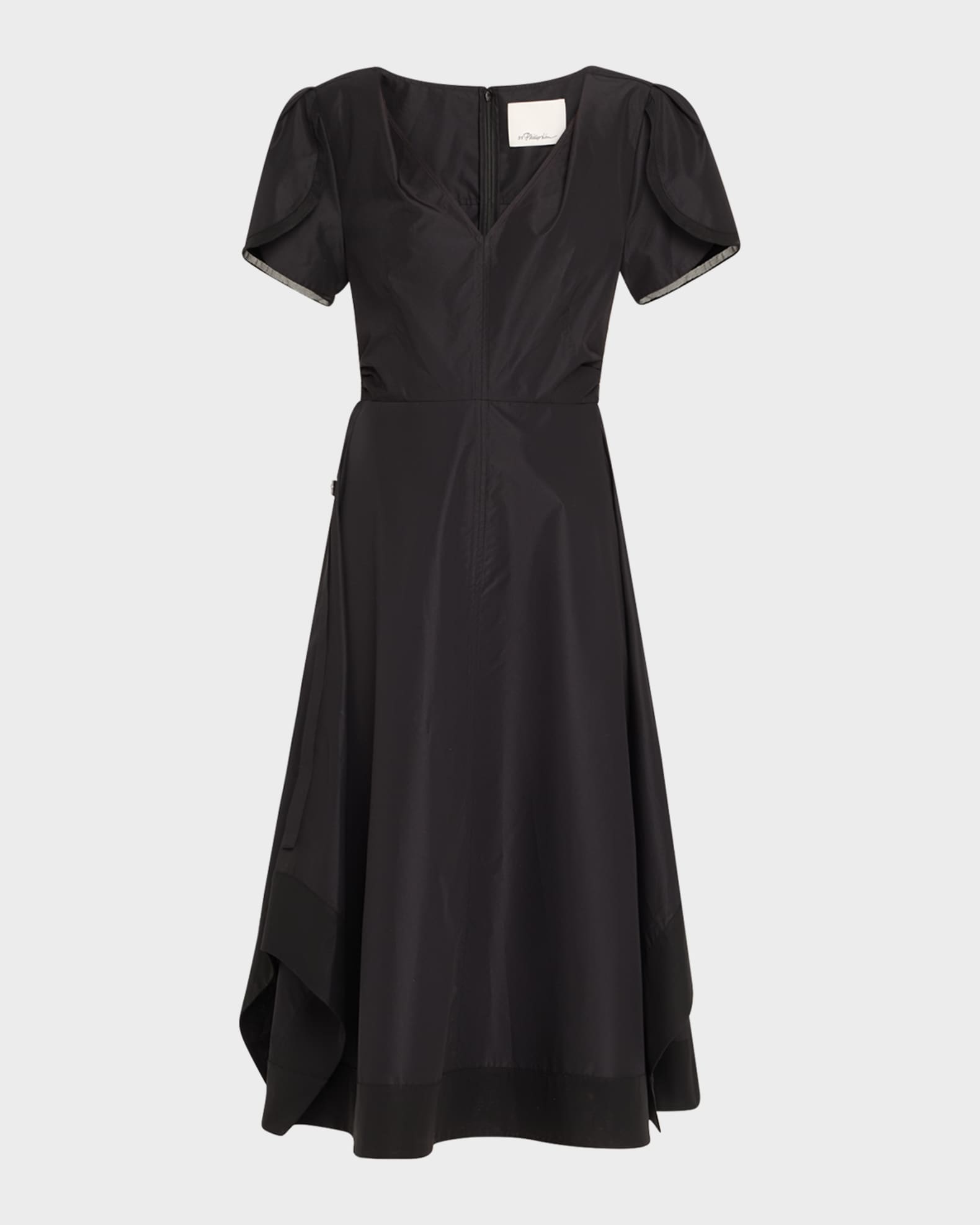 Tulip Sleeve V-Neck Dress - Black - 3.1 Phillip Lim