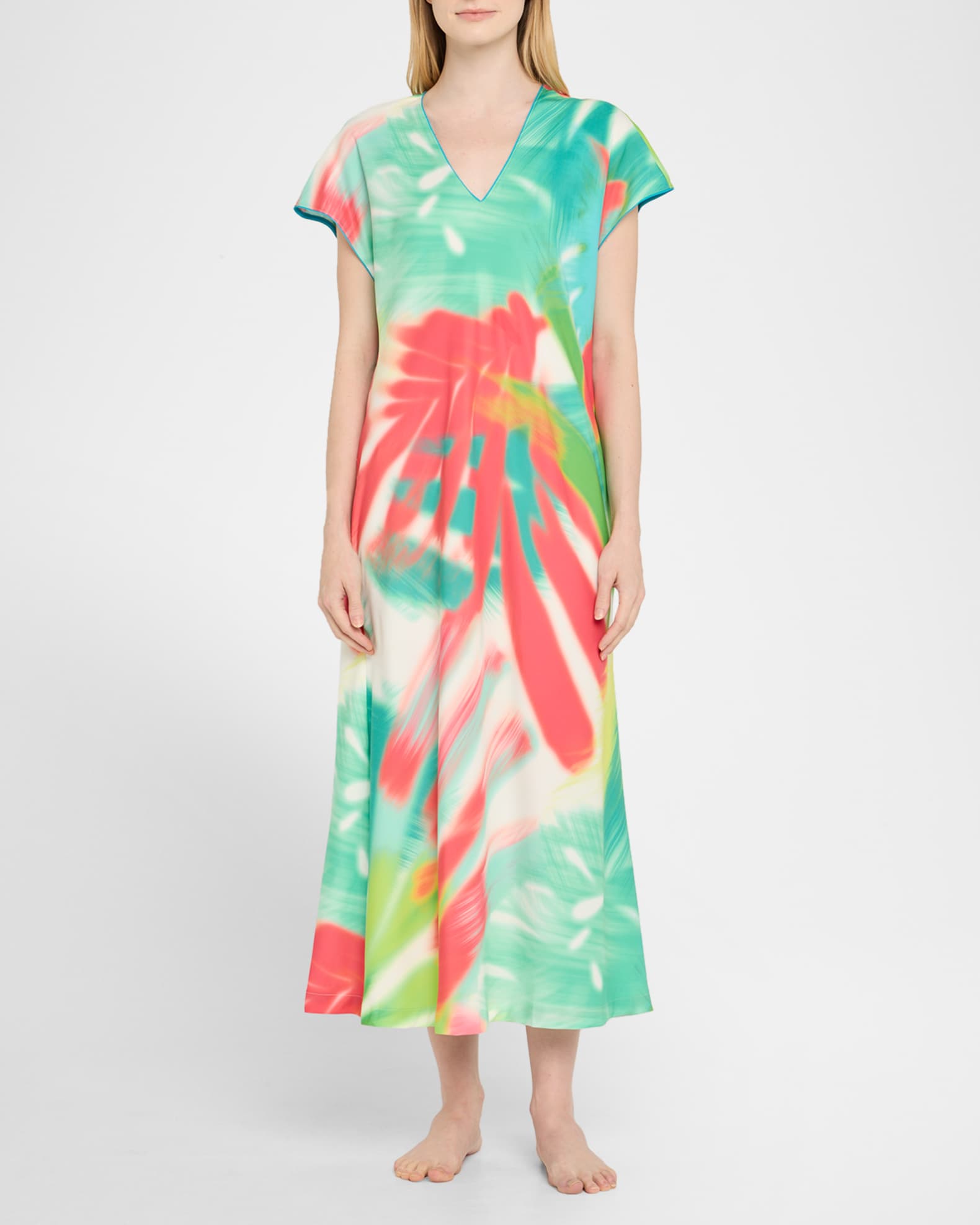 Usami Matte Abstract-Print Caftan 1