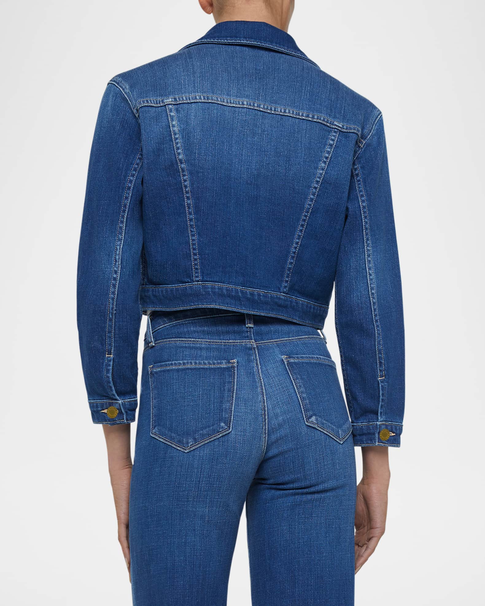 L'Agence Koda Cropped Denim Jacket | Neiman Marcus