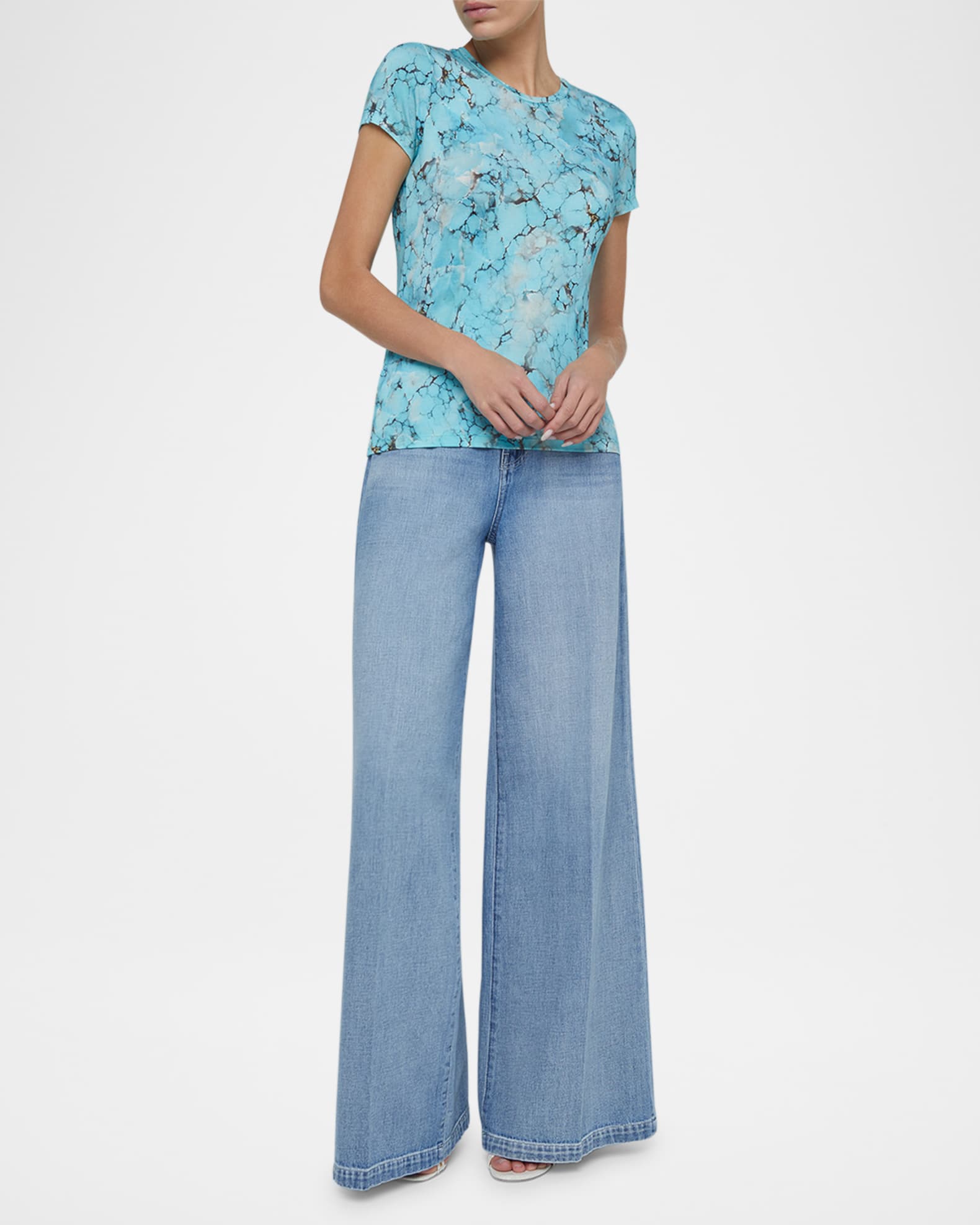 Ressi Short-Sleeve Turquoise Stone Tee 1