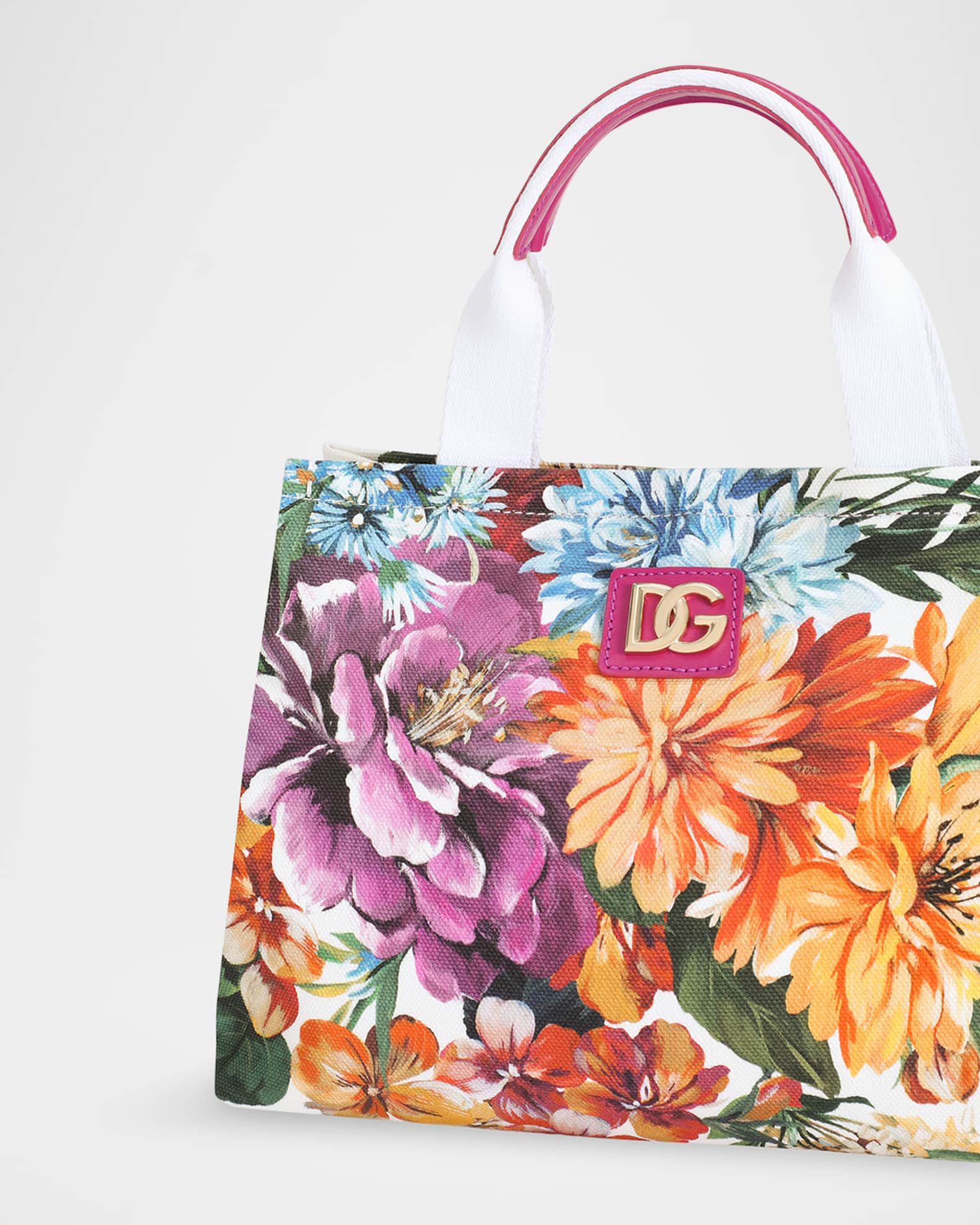 【VIP価格】DOLCE & GABBANA Chic Floral Tote Dolce&Gabbana Kid's Floral Canvas Tote Bag | Neiman Marcus