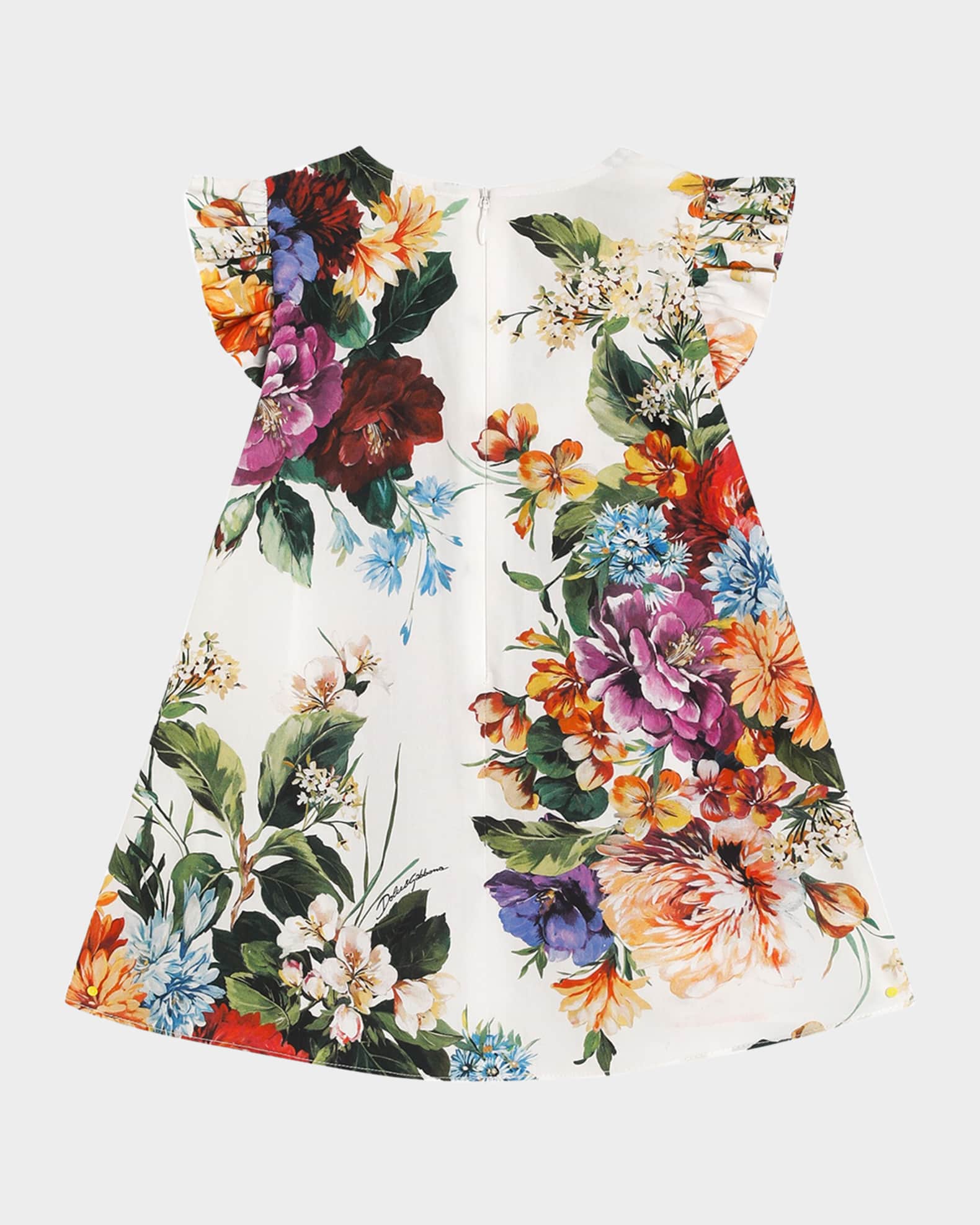 Girl's Floral Cotton Dress with Bloomers, Size 3M-30M 1