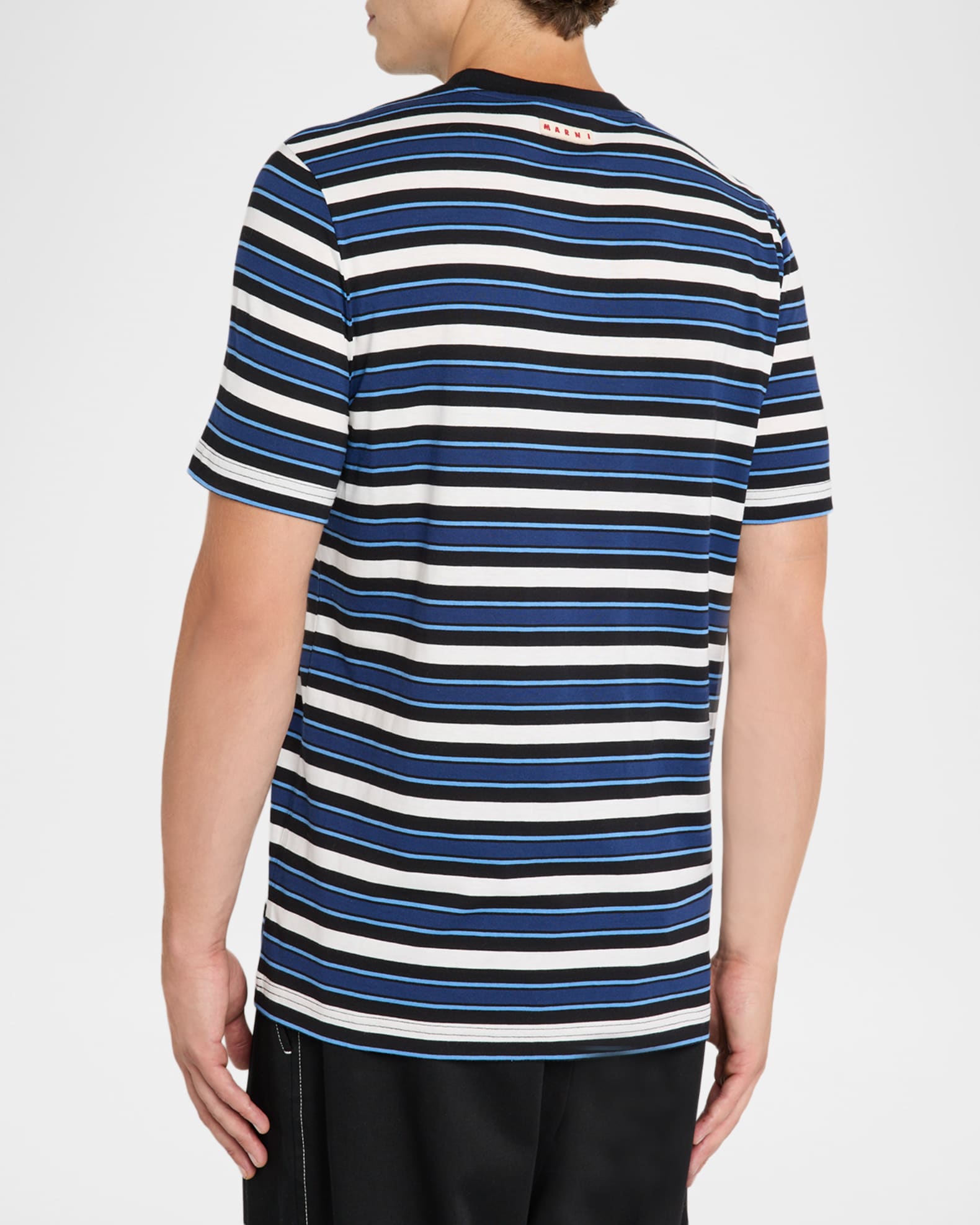 Marni マルニ / Stripe T-Shirt Marni Men's Horizontal Multi-Stripe Cotton Crewneck T-Shirt