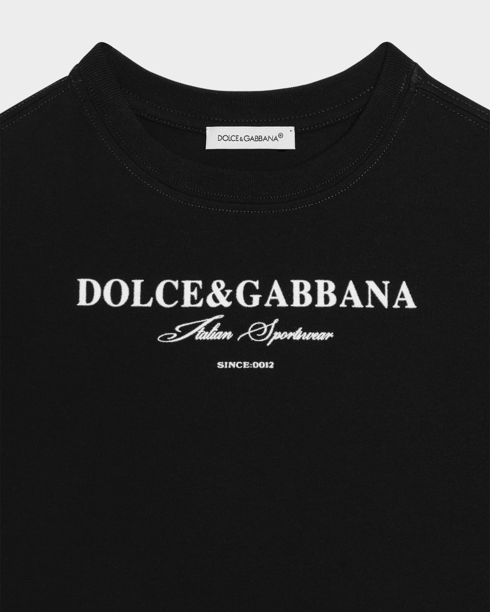 Dolce&Gabbana Boy's Contrast Logo-Print T-Shirt, Size 8-14