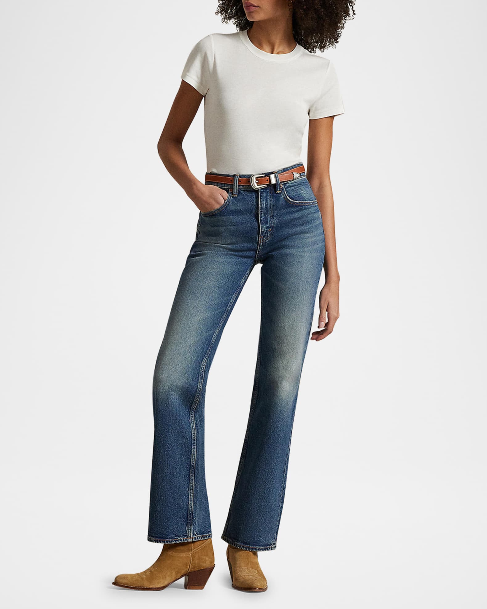 Slim Fit Ribbed Cotton Tee 1
