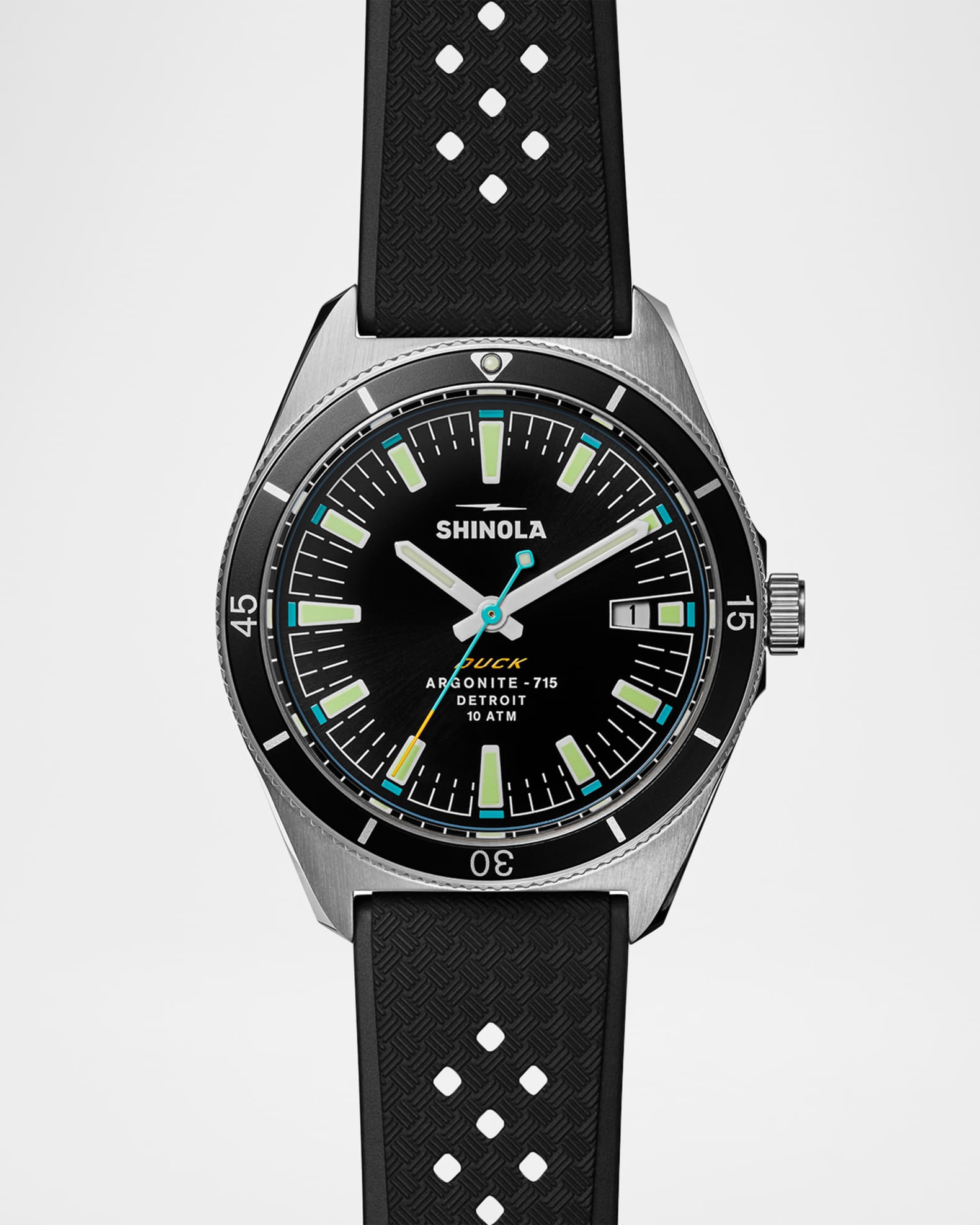 Men's Duck Rubber-Strap Analog Watch, 40mm 0