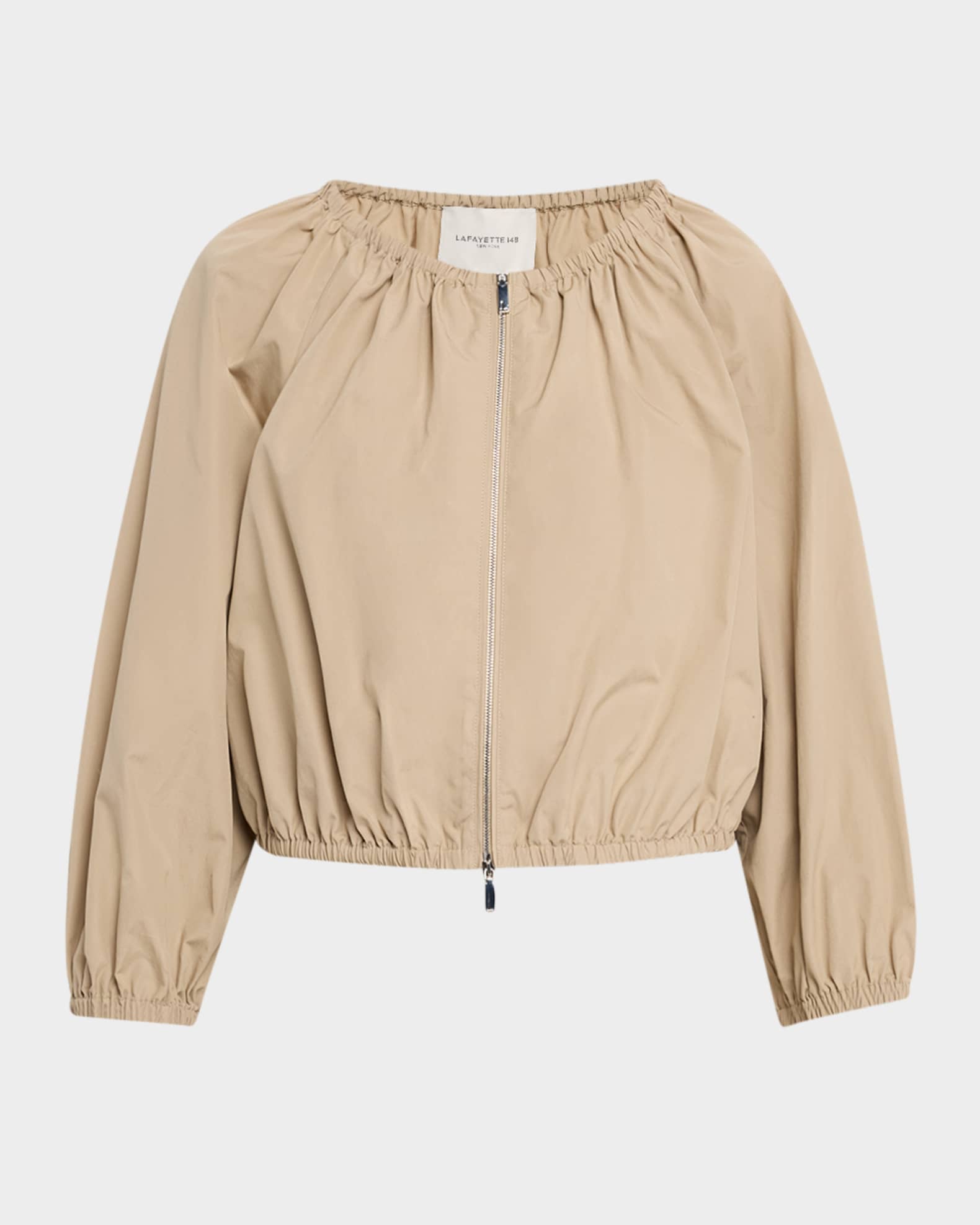 Cropped Organic Cotton Poplin Bubble Jacket 0