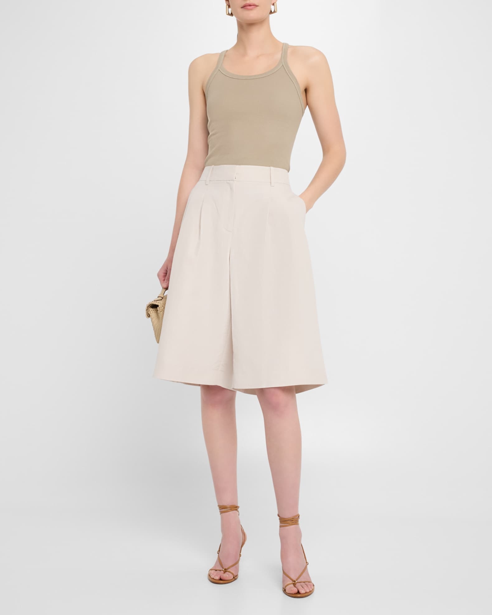 Sutton Pleated Wide-Leg Shorts 1