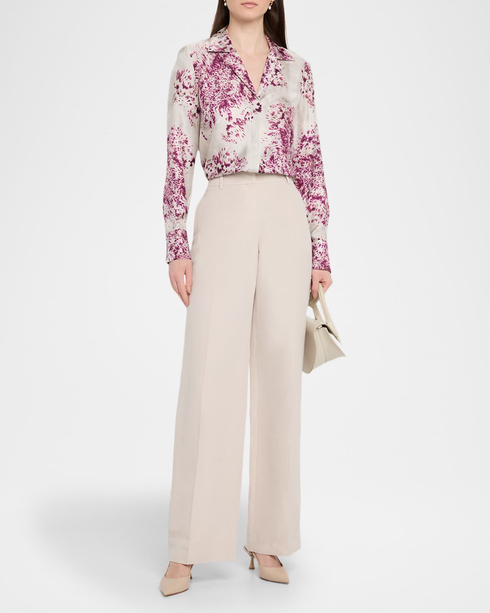 Splatter-Print Silk Twill Blouse 1