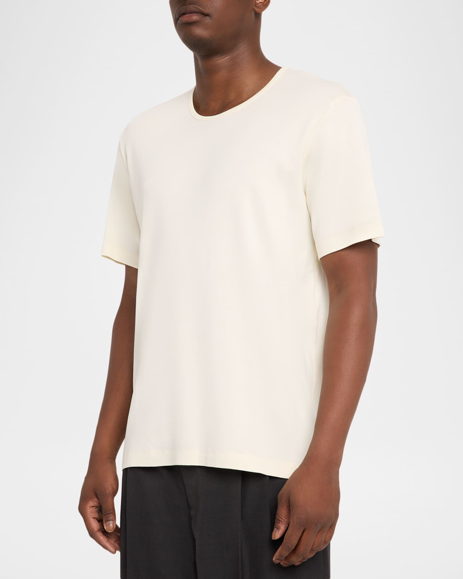 LEMAIRE ルメール FINE RIB T-SHIRT ファインリブTシャツ S IVORY 半袖 クルーネック カットソー トップス【中古】【LEMAIRE】 LEMAIRE - LEMAIRE ルメール FINE RIB T-SHIRT ファインリブTシャツ S