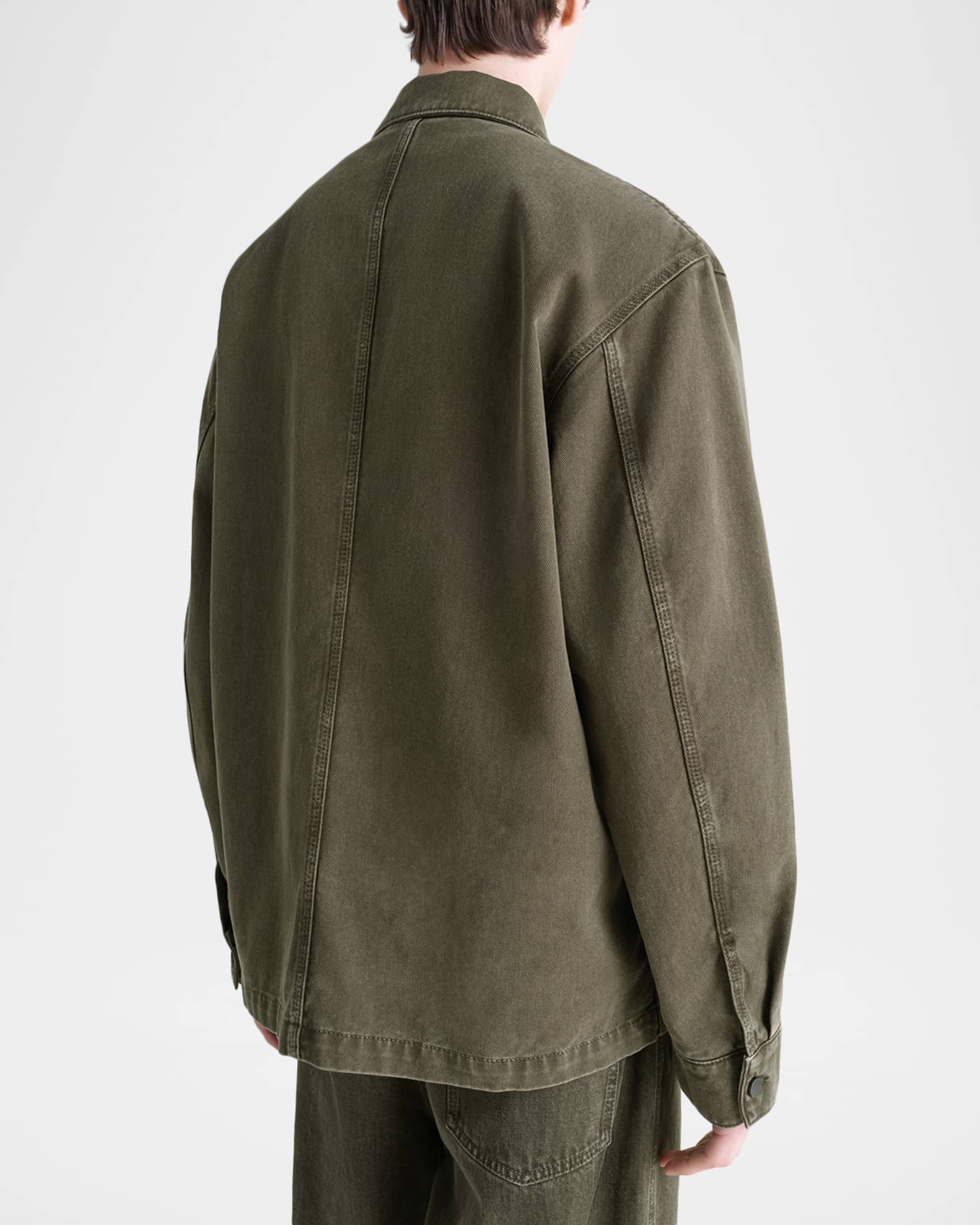 パンチパーマ　LEMAIRE UTILITY OVERSHIRT LEMAIRE Men's Denim Utility Overshirt | Neiman Marcus