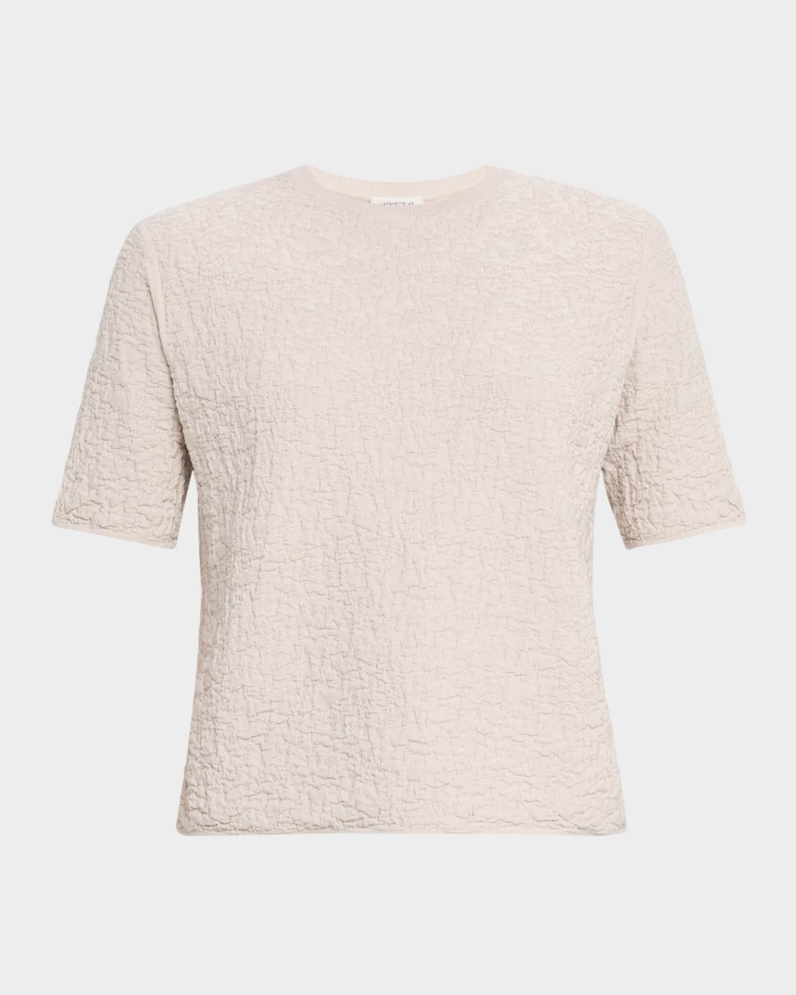 Boxy Crewneck Textured Jacquard Sweater 0