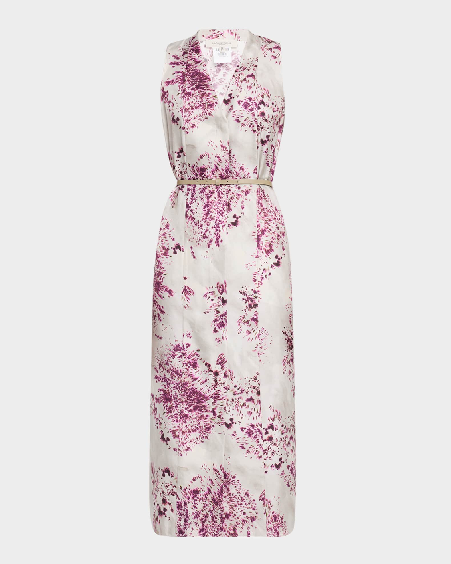 Spotted Glaze Silk Twill Midi Dress 0