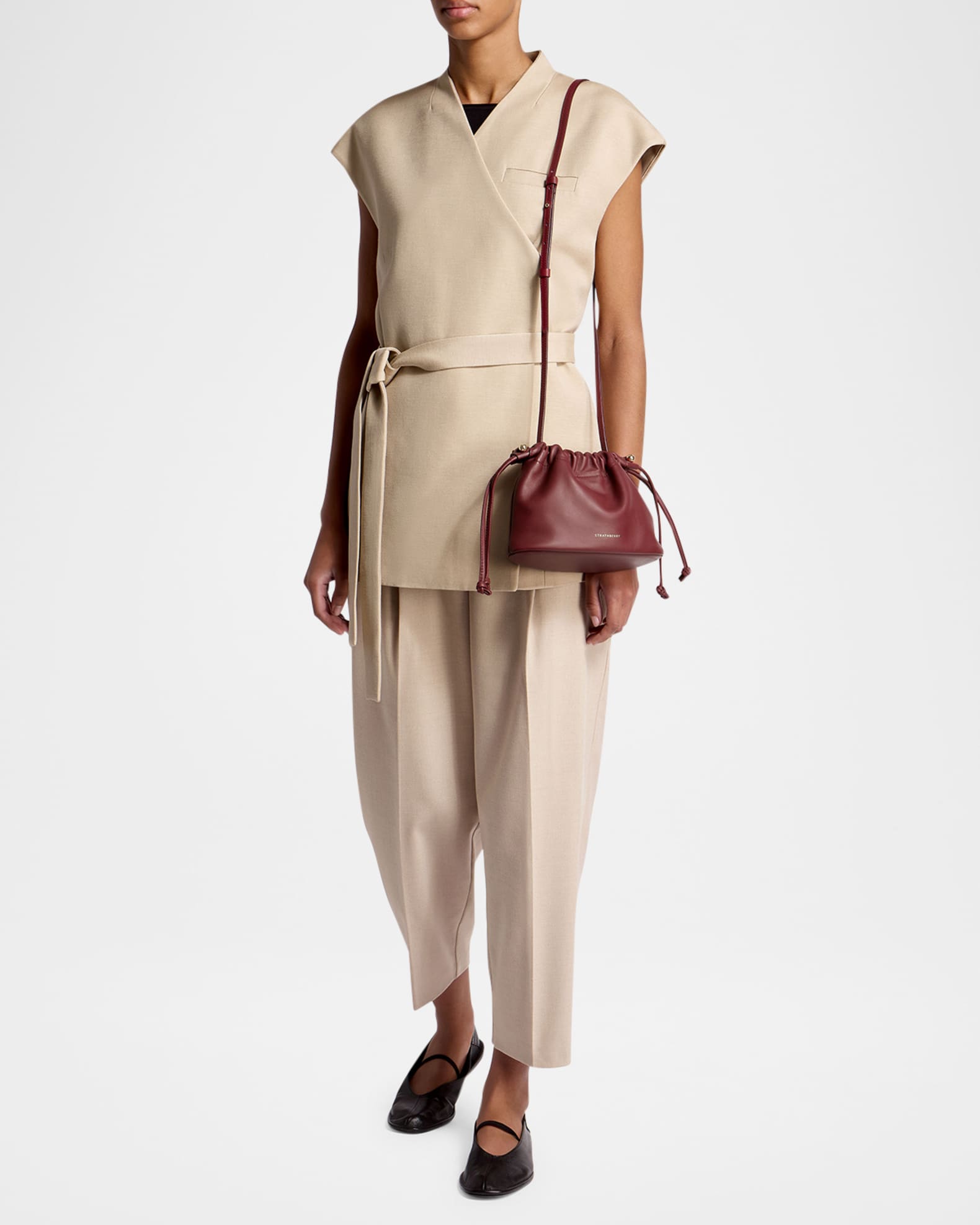 Charlotte Drawstring Nappa Leather Crossbody Bag 1