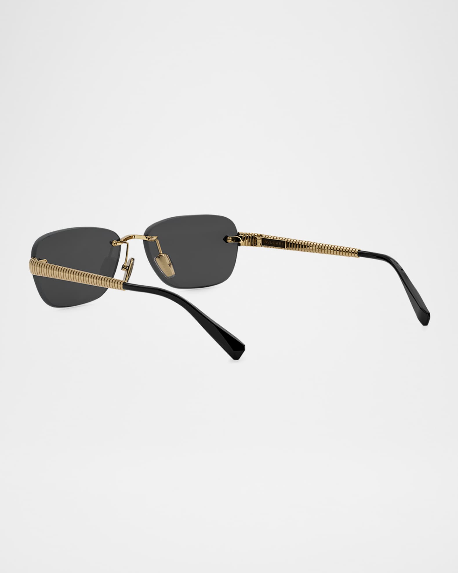 BVLGARI Tubogas Rimless Metal Rectangular Sunglasses | Neiman Marcus