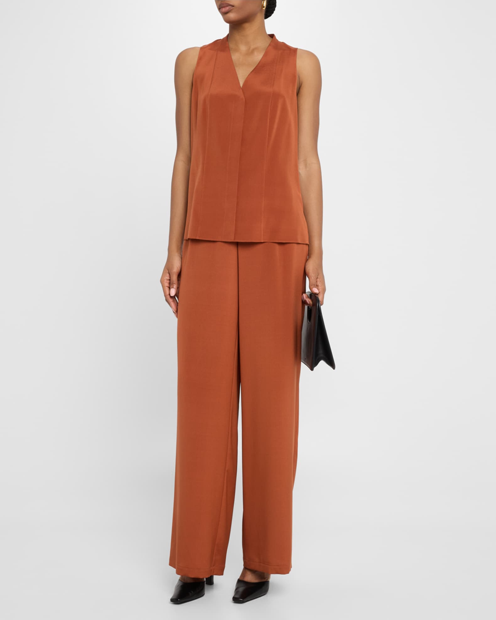 Sleeveless Organic Stretch Silk Blouse 1