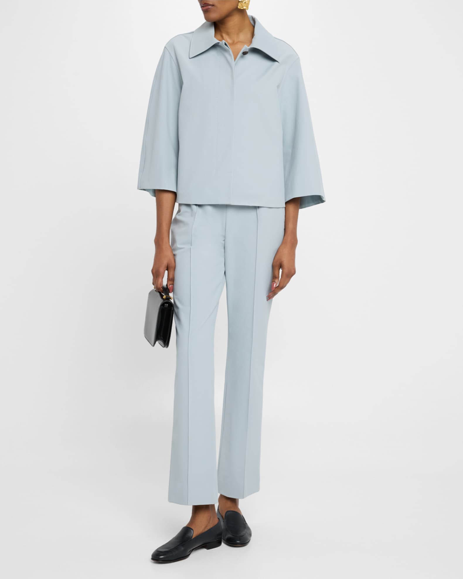 Cropped 3/4-Sleeve Boxy Jacket 1
